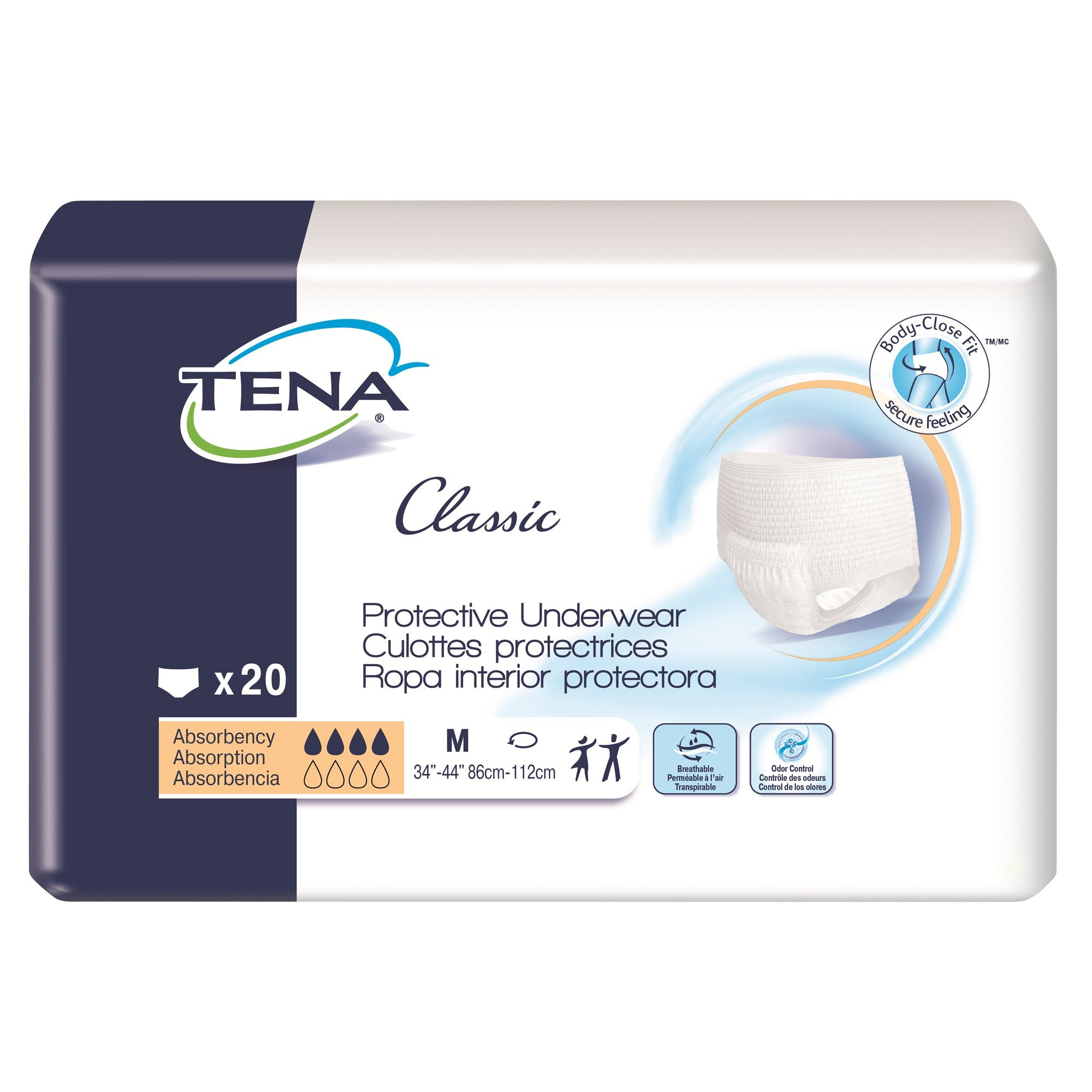 Tena® Classic Absorbent Underwear, Medium (20 Units)