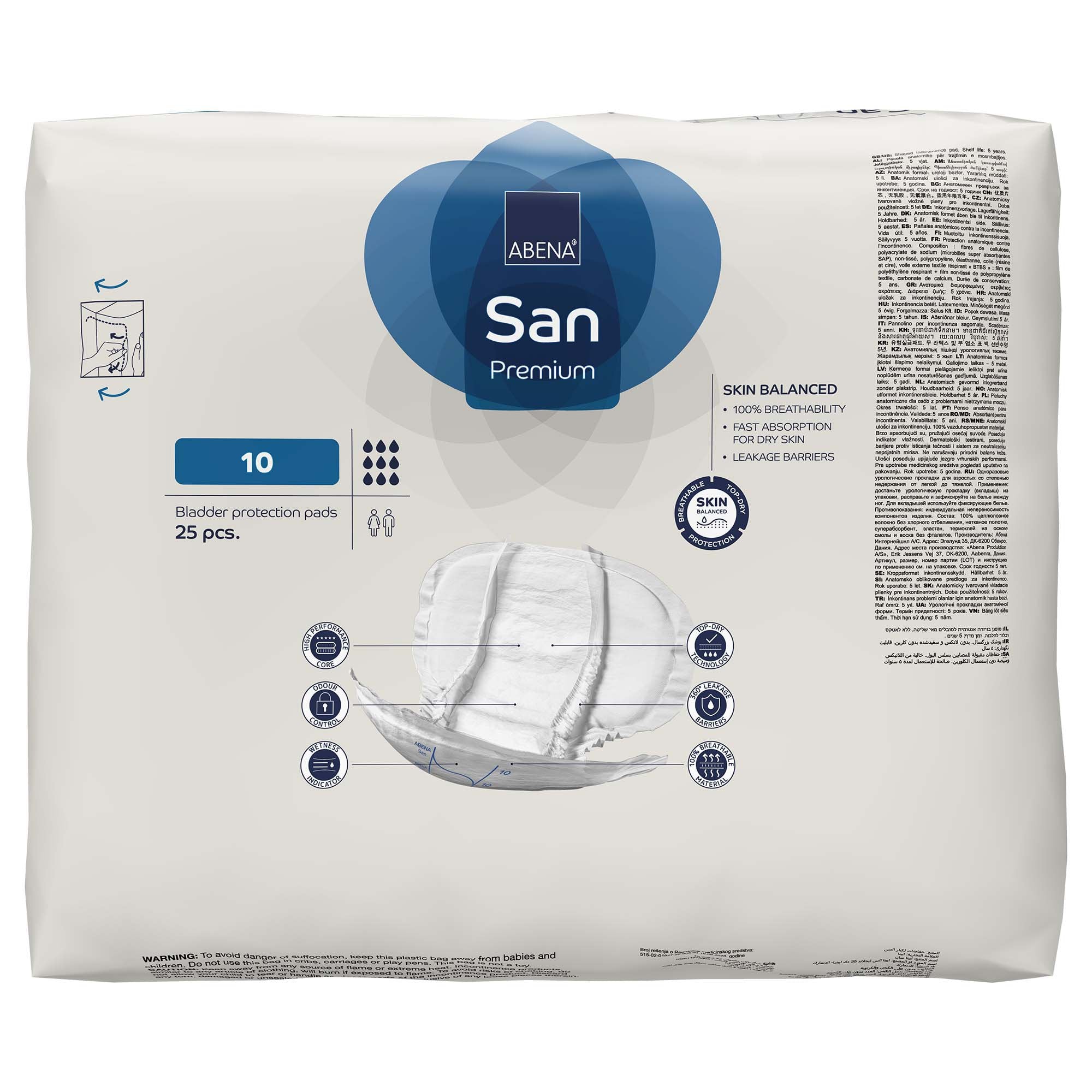 Abena® San Premium Bladder Protection Pads, Size 10 (25 Units)