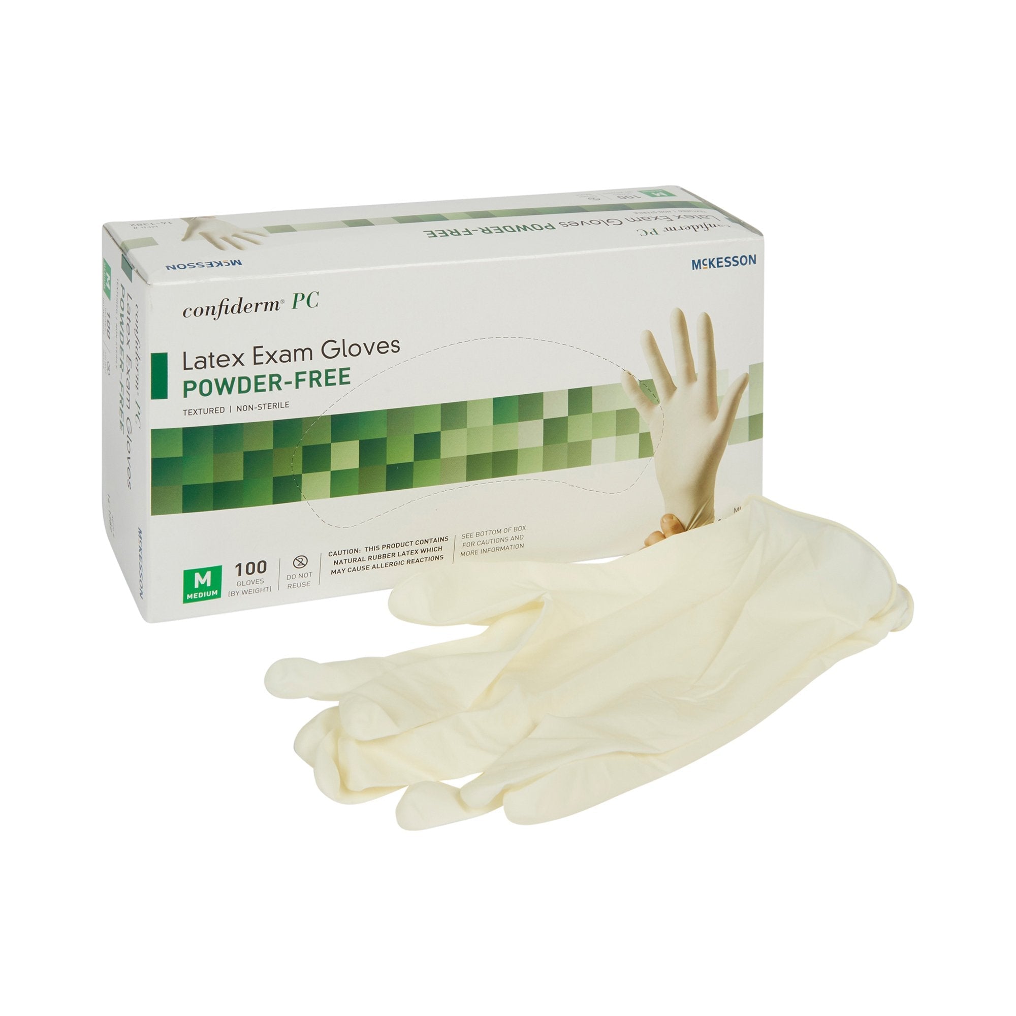 McKesson Confiderm® Latex Exam Glove, Medium, Ivory (100 Units)