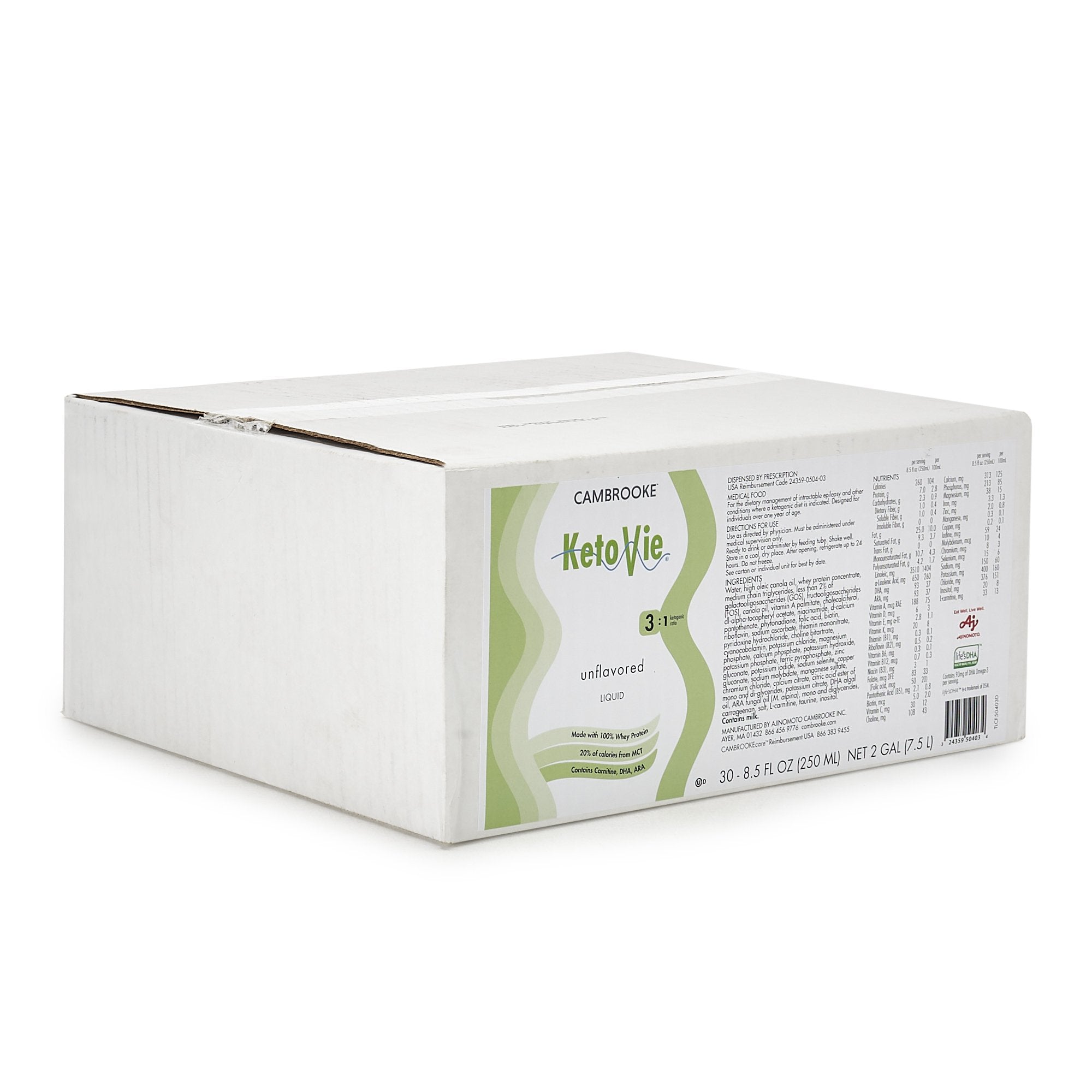 KetoVie™ 3:1 Liquid for the Dietary Management of Intractable Epilepsy, 8.5-ounce carton (30 Units)