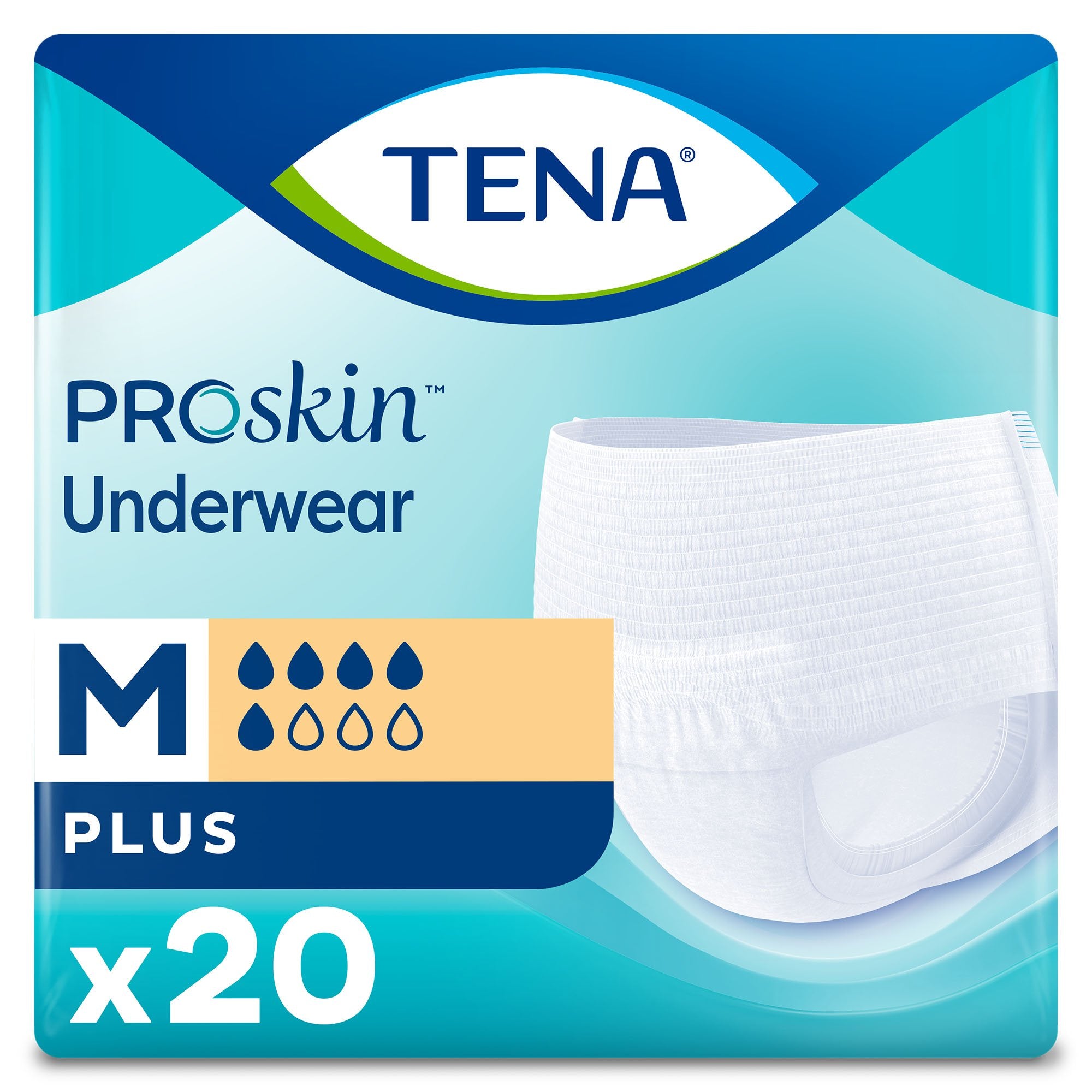 TENA® ProSkin™ Plus Fully Breathable Absorbent Underwear, Medium (20 Units)