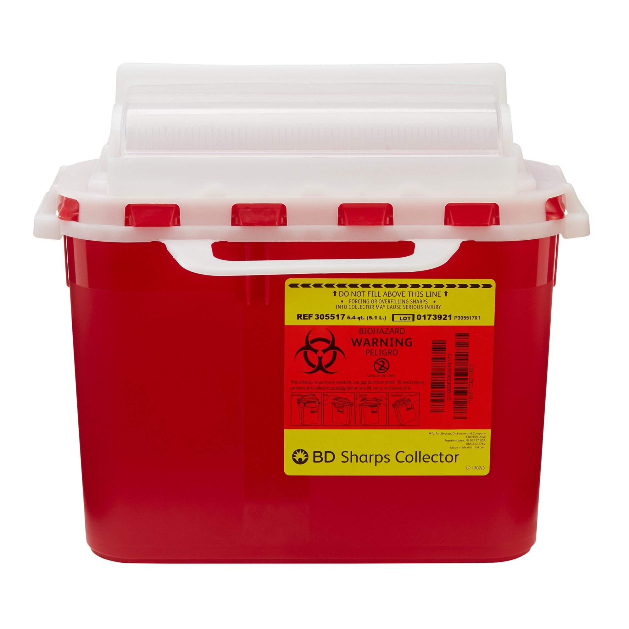 BD™ Sharps Container, 5.4 Quart, 12 x 12 x 4-4/5 Inch (20 Units)