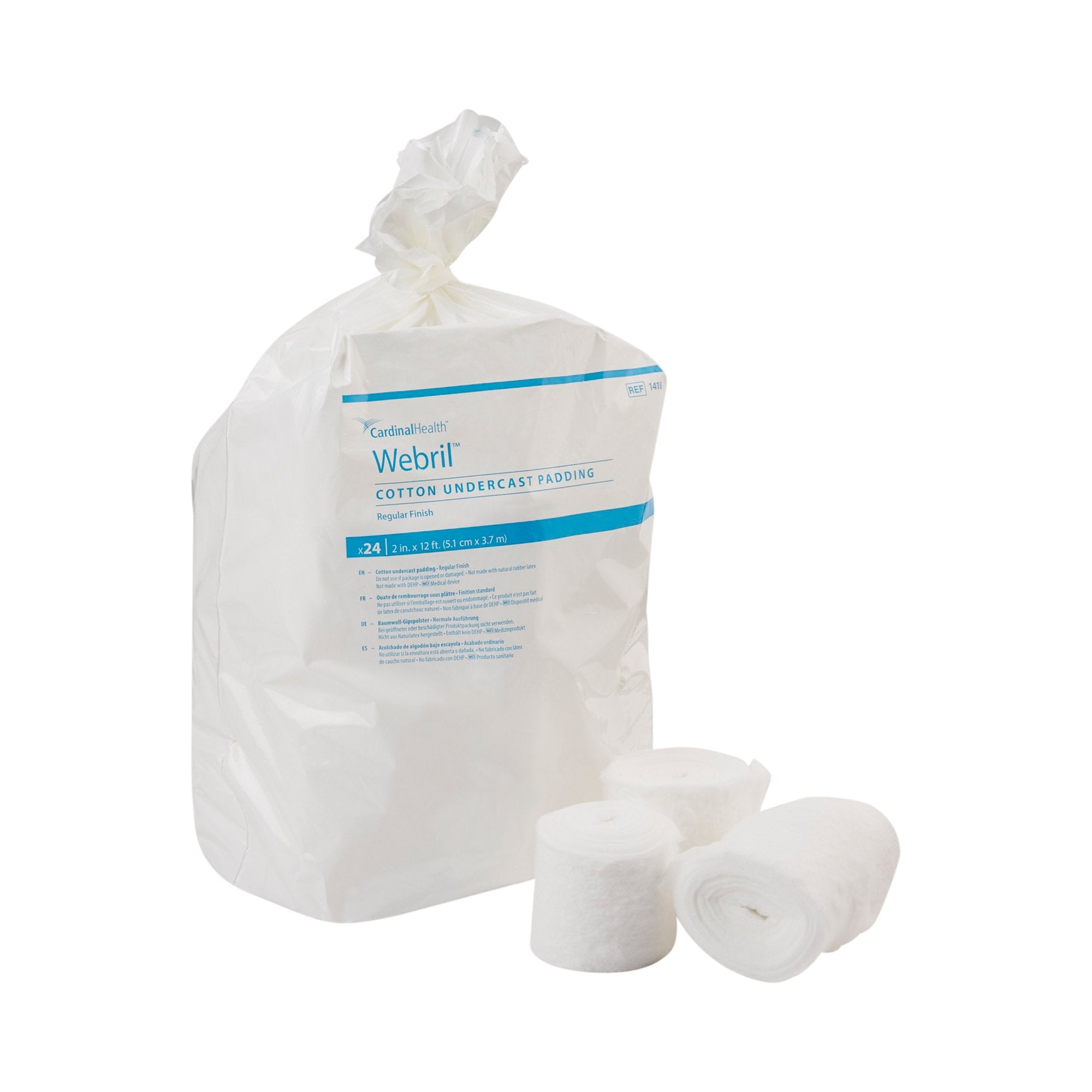 Webril™ Undercast Cotton Cast Padding, Non-Sterile, White, 2 Inch x 4 Yard (72 Units)