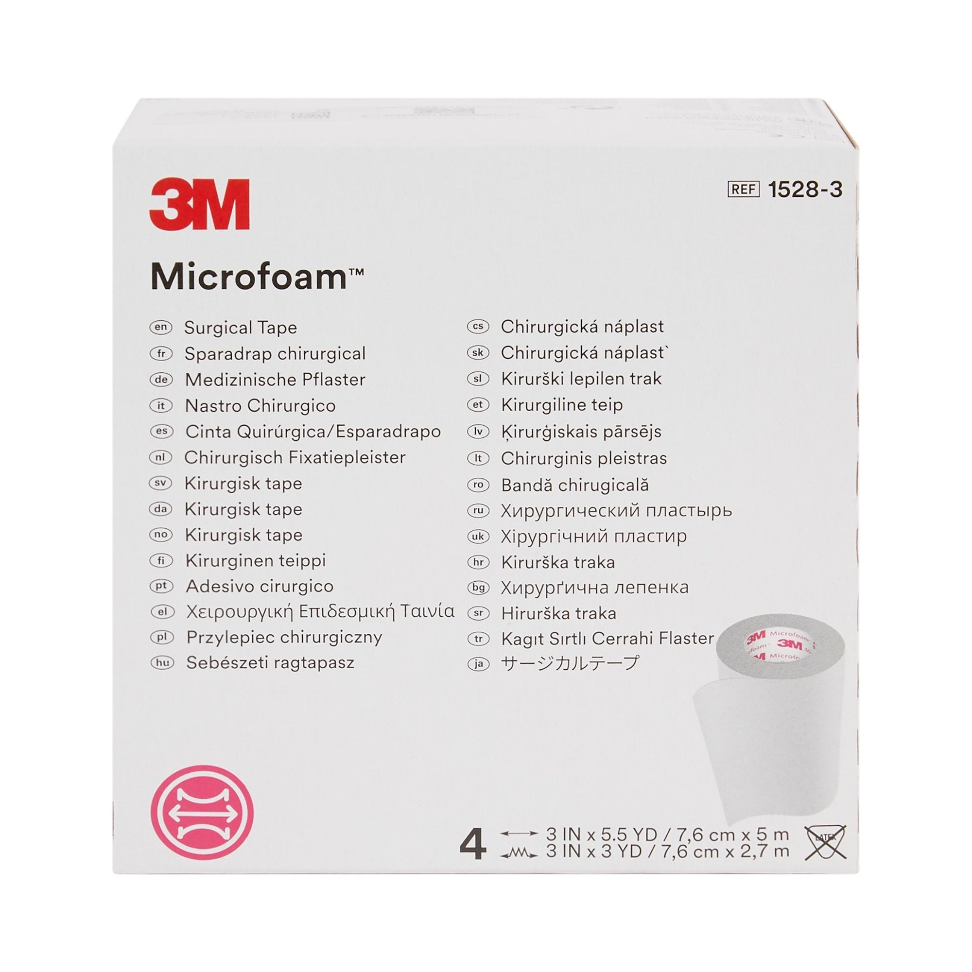 3M™ Microfoam™ Foam / Acrylic Adhesive Medical Tape, 3 Inch x 5-1/2 Yard, White (1 Unit)