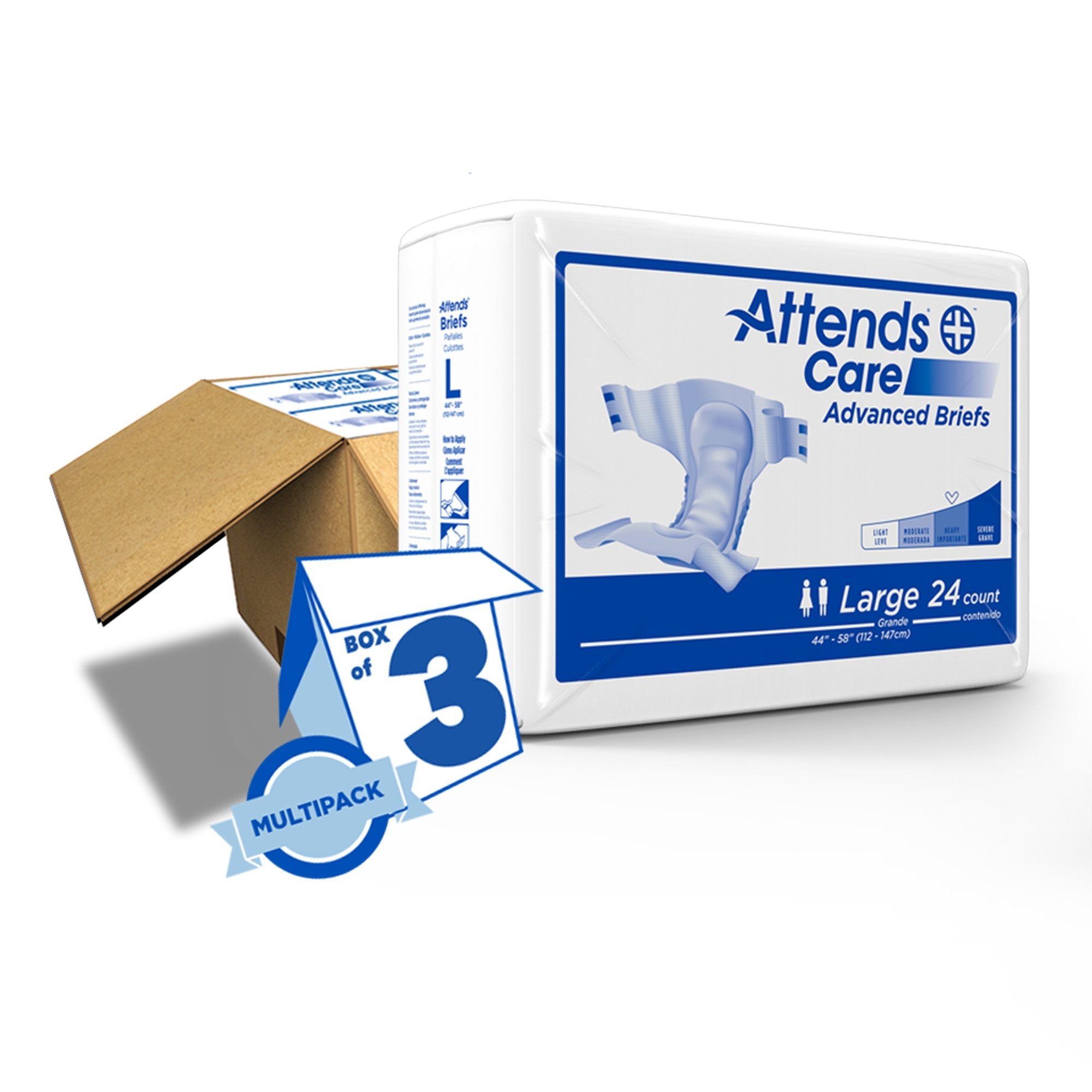 Attends® DermaDry™ Plus Incontinence Brief, Large (24 Units)