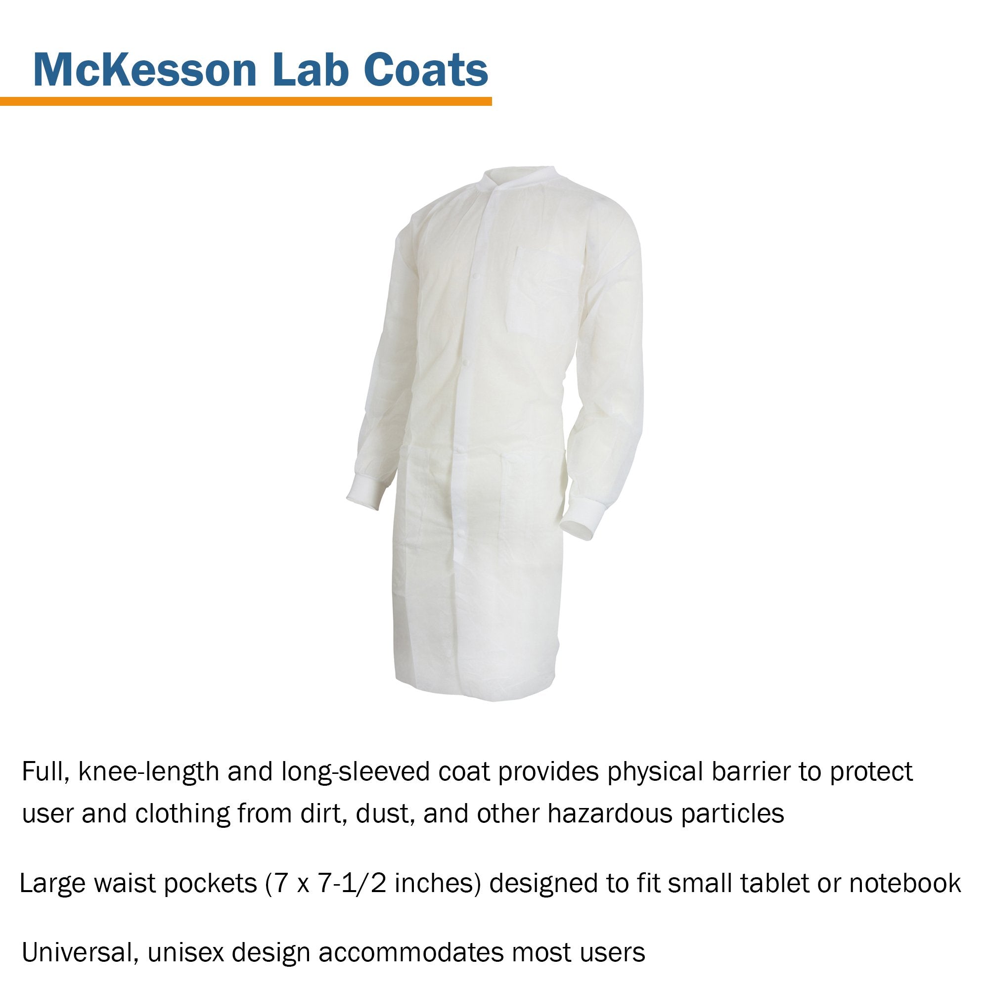 McKesson Lab Coat, Large / X-Large, White (10 Units)
