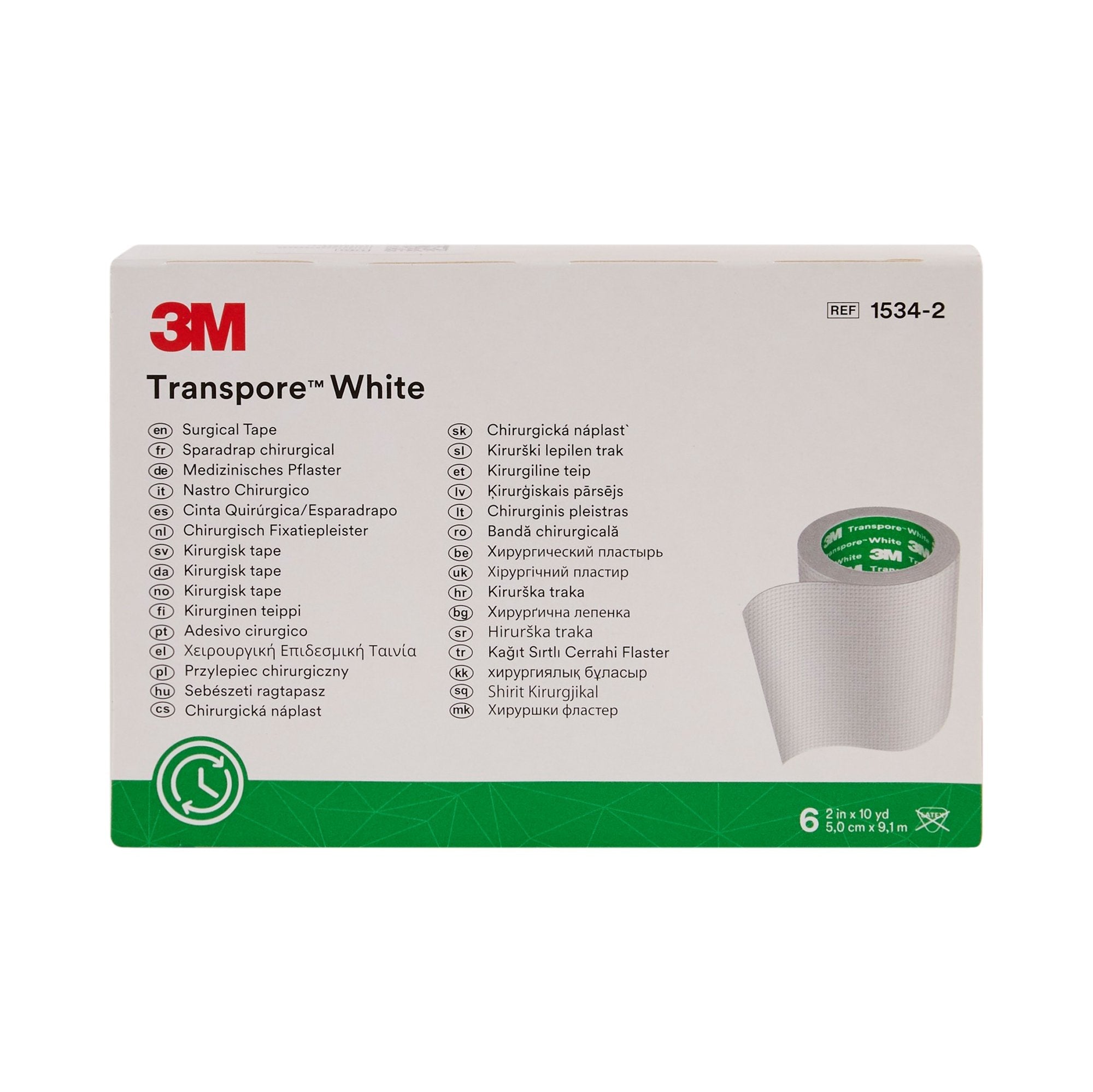 3M™ Transpore™ Plastic Medical Tape, 2 Inch x 10 Yard, White (6 Units)