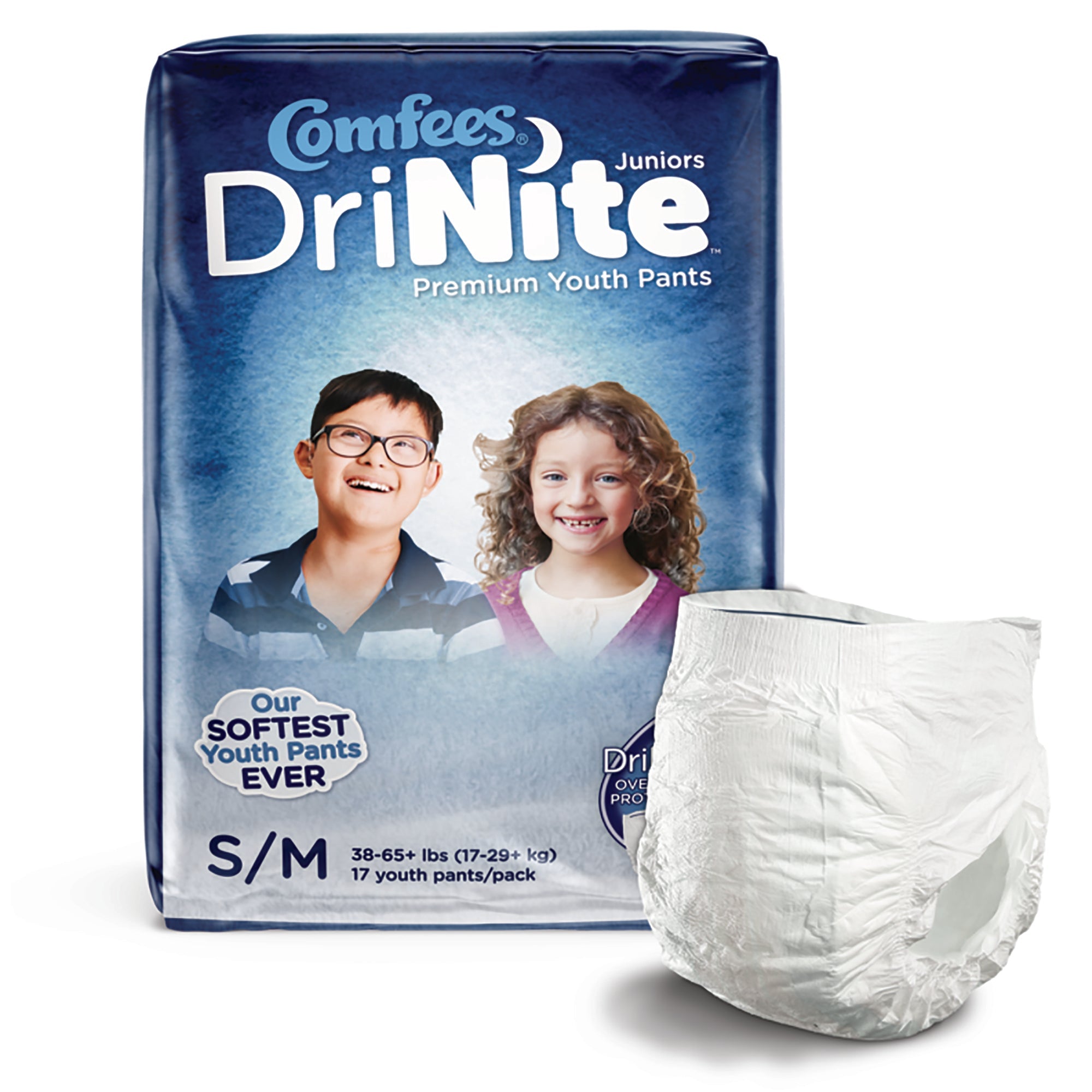 Comfees® DriNite® Juniors Absorbent Underwear, Small / Medium (17 Units)