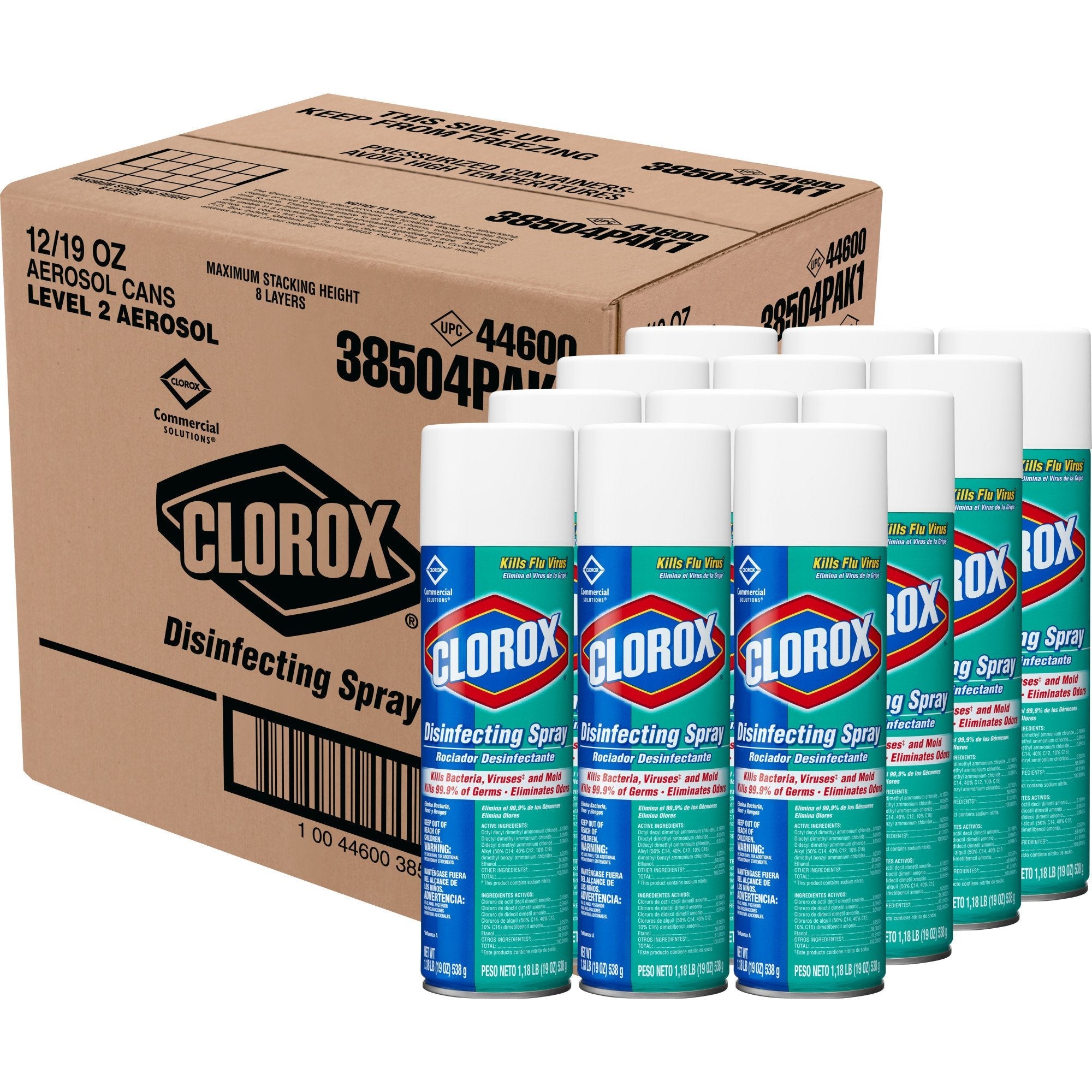 Clorox® Surface Disinfectant Spray, 19 oz Aerosol Can (12 Units)