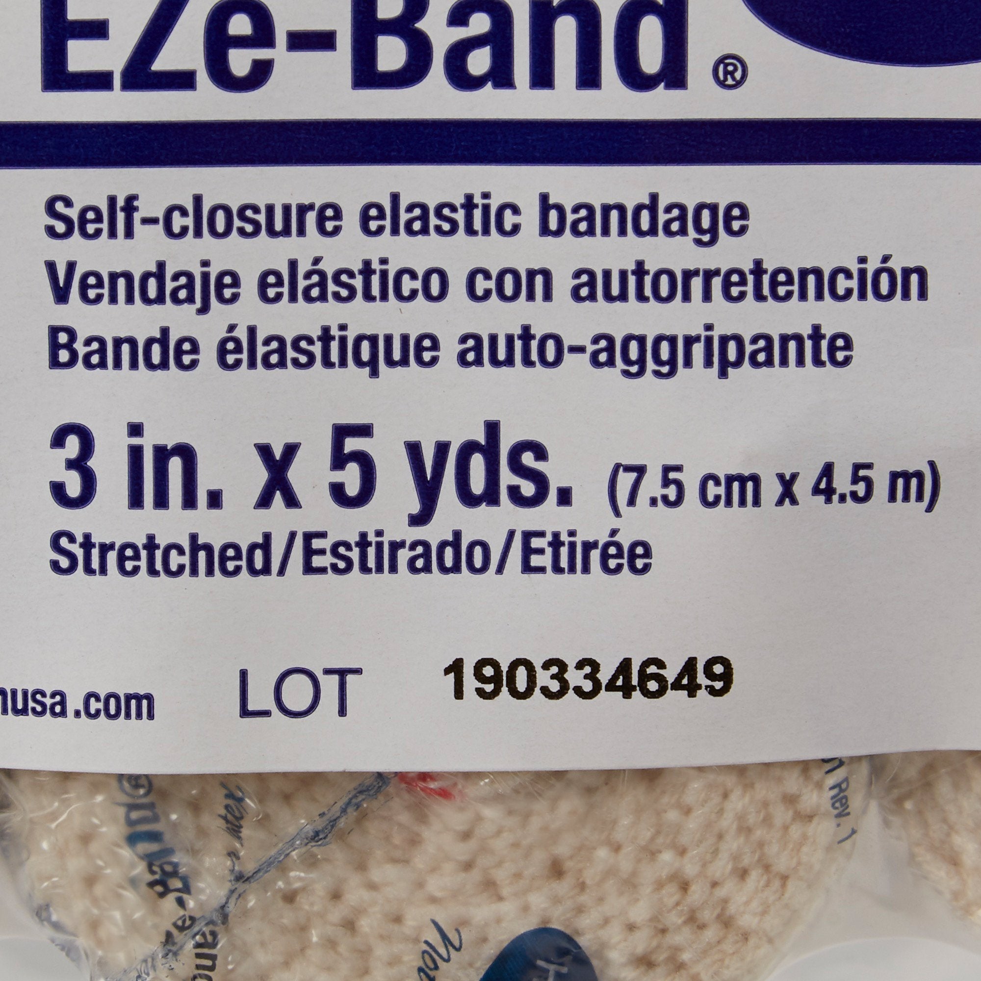 EZe-Band® LF Double Hook and Loop Closure Elastic Bandage, 3 Inch x 5 Yard (10 Units)