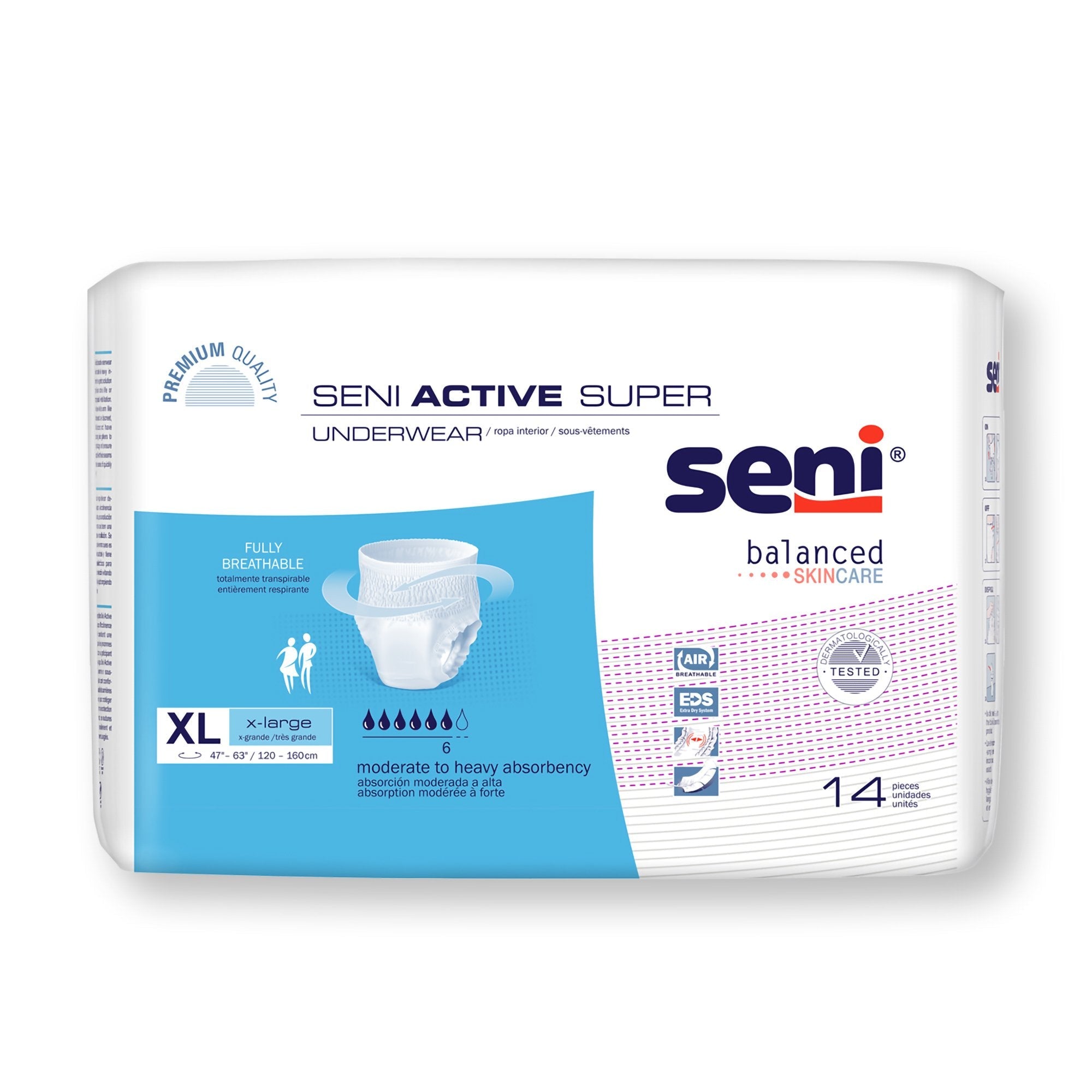 Seni® Active Super Moderate to Heavy Absorbent Underwear, Extra Large (14 Units)