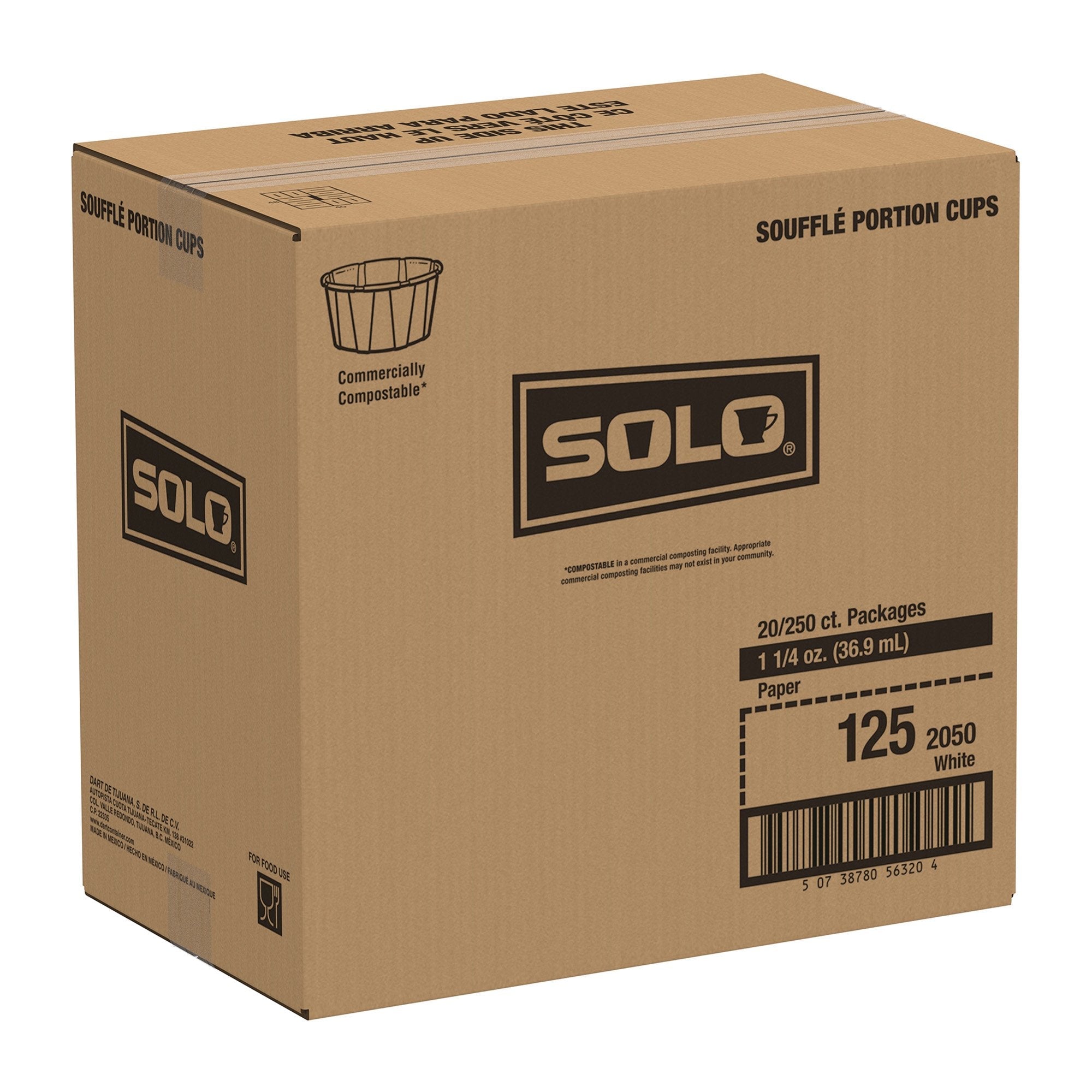 Solo Paper Souffle Cup, White, 1.25-ounce capacity (5000 Units)