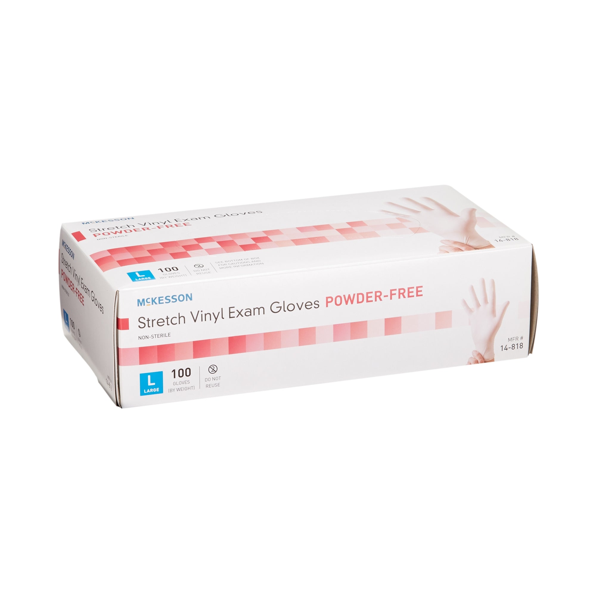 McKesson Stretch Vinyl Exam Gloves Large - Ivory, NonSterile, Smooth (100 Pack)