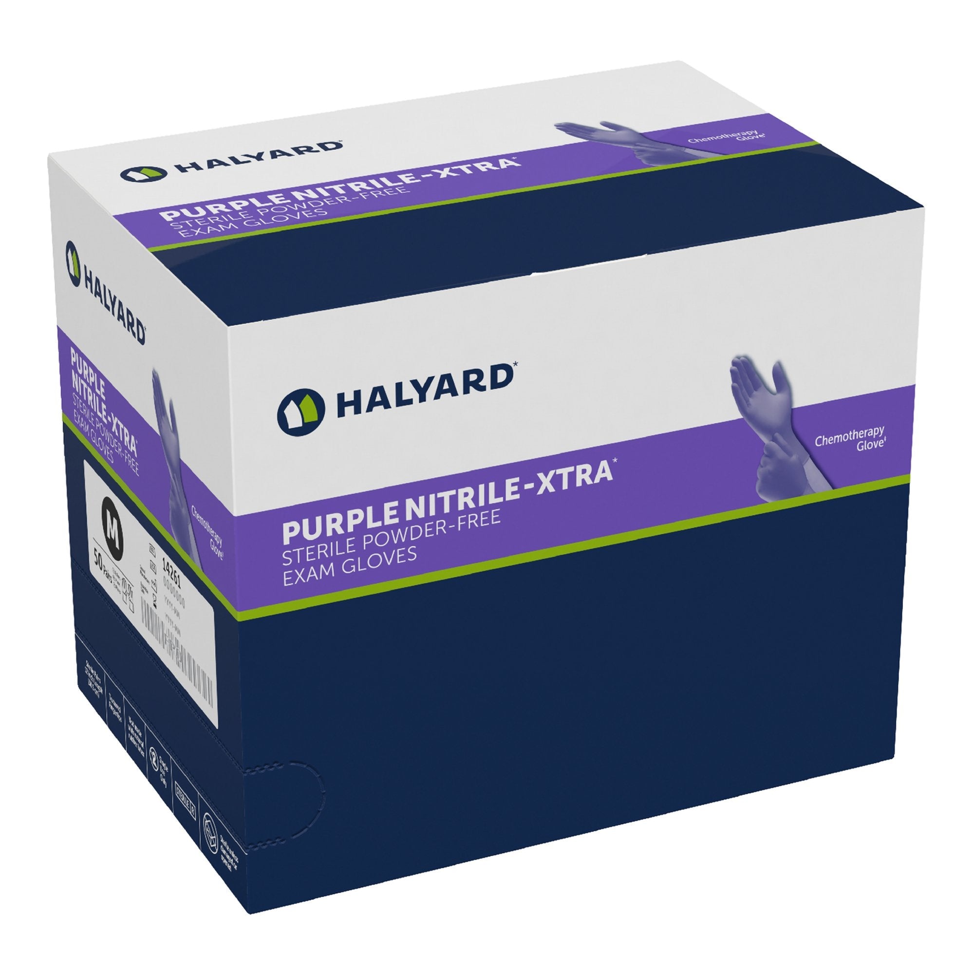 Purple Nitrile-Xtra™ Nitrile Extended Cuff Length Exam Glove, Medium (200 Units)