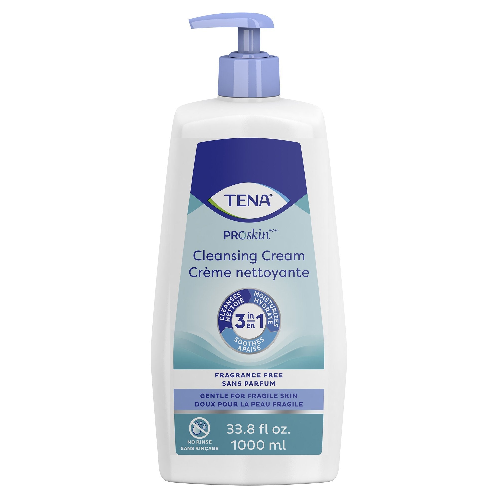 Tena® Body Wash Cleansing Cream, Alcohol-Free, 3-in-1 Formula, Unscented, 1,000 ml, Pump Bottle (1 Unit)