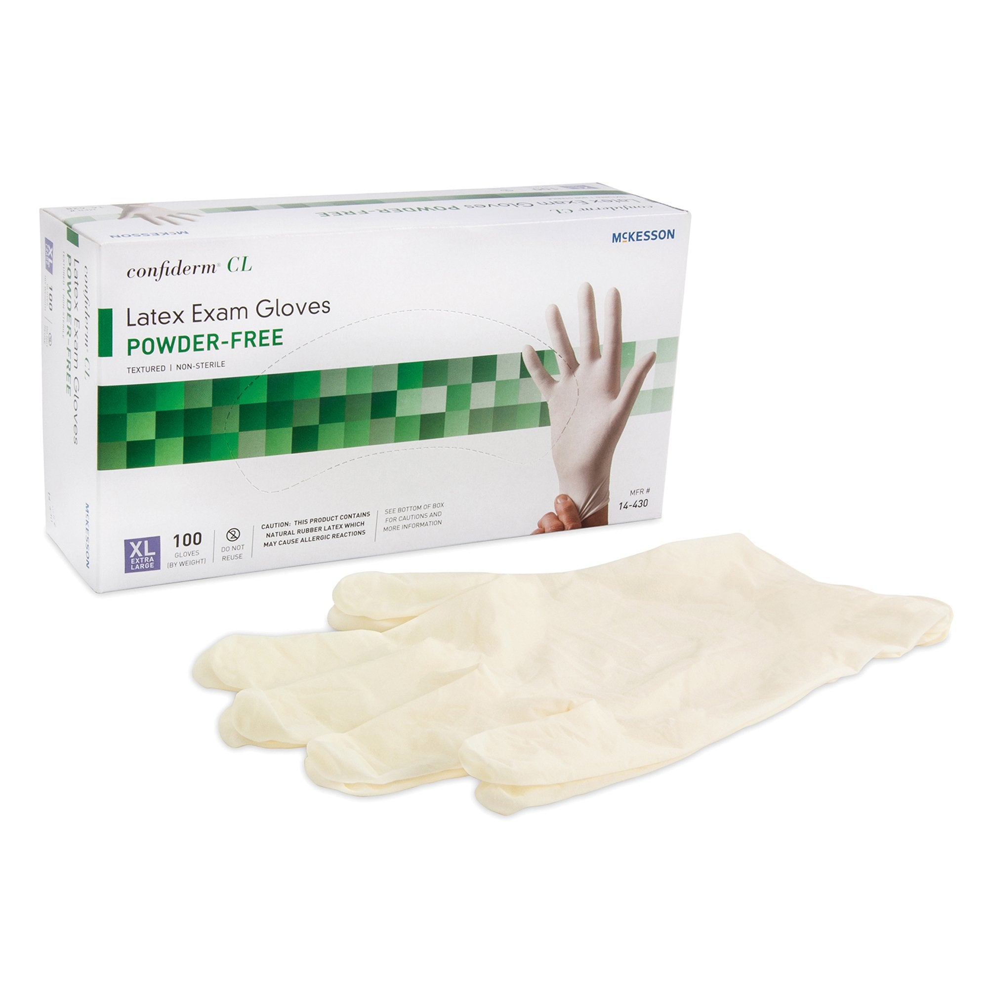 McKesson Confiderm® Latex Exam Glove, Extra Large, Ivory (100 Units)