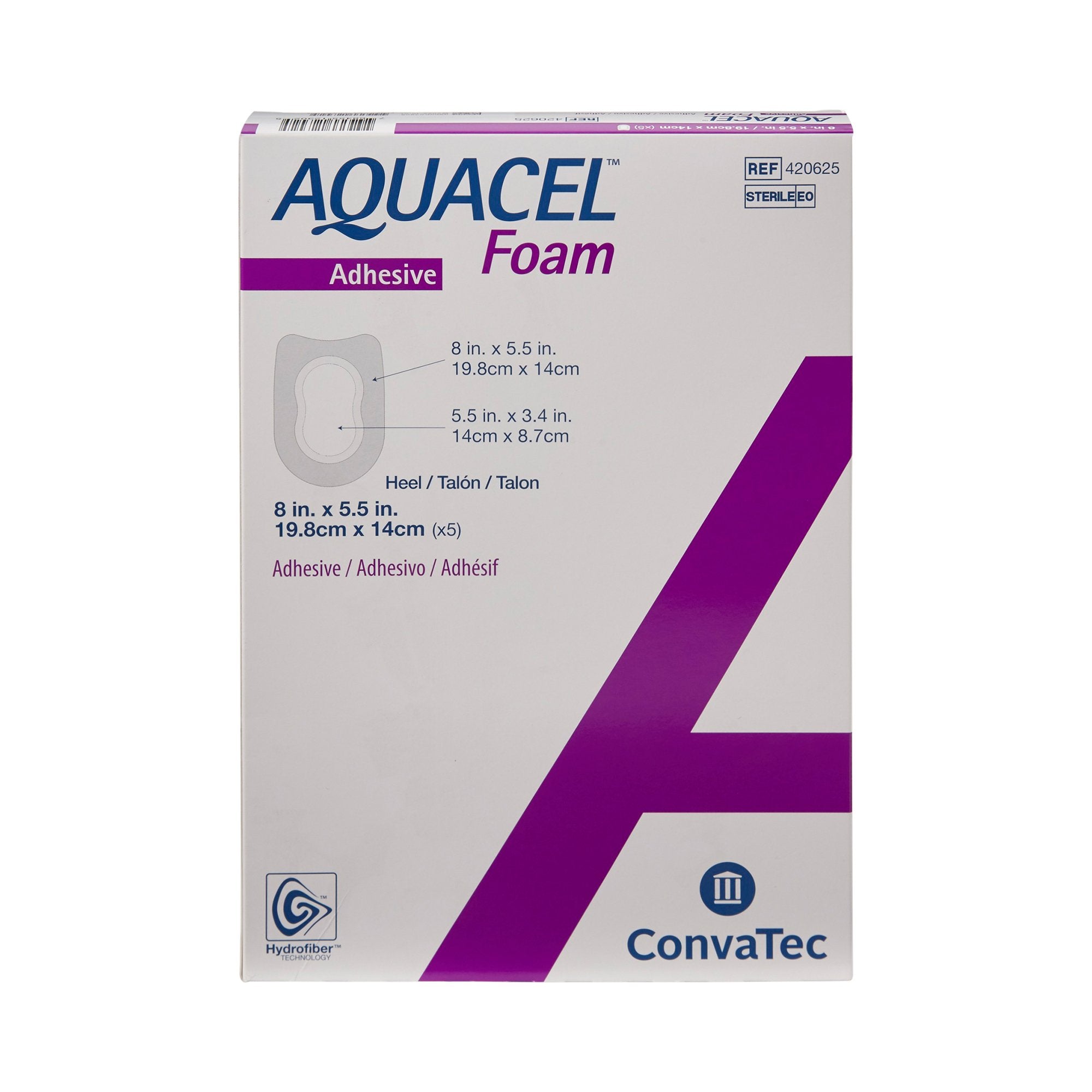 Aquacel® Silicone Adhesive with Border Silicone Foam Dressing, 5½ x 8 Inch (5 Units)