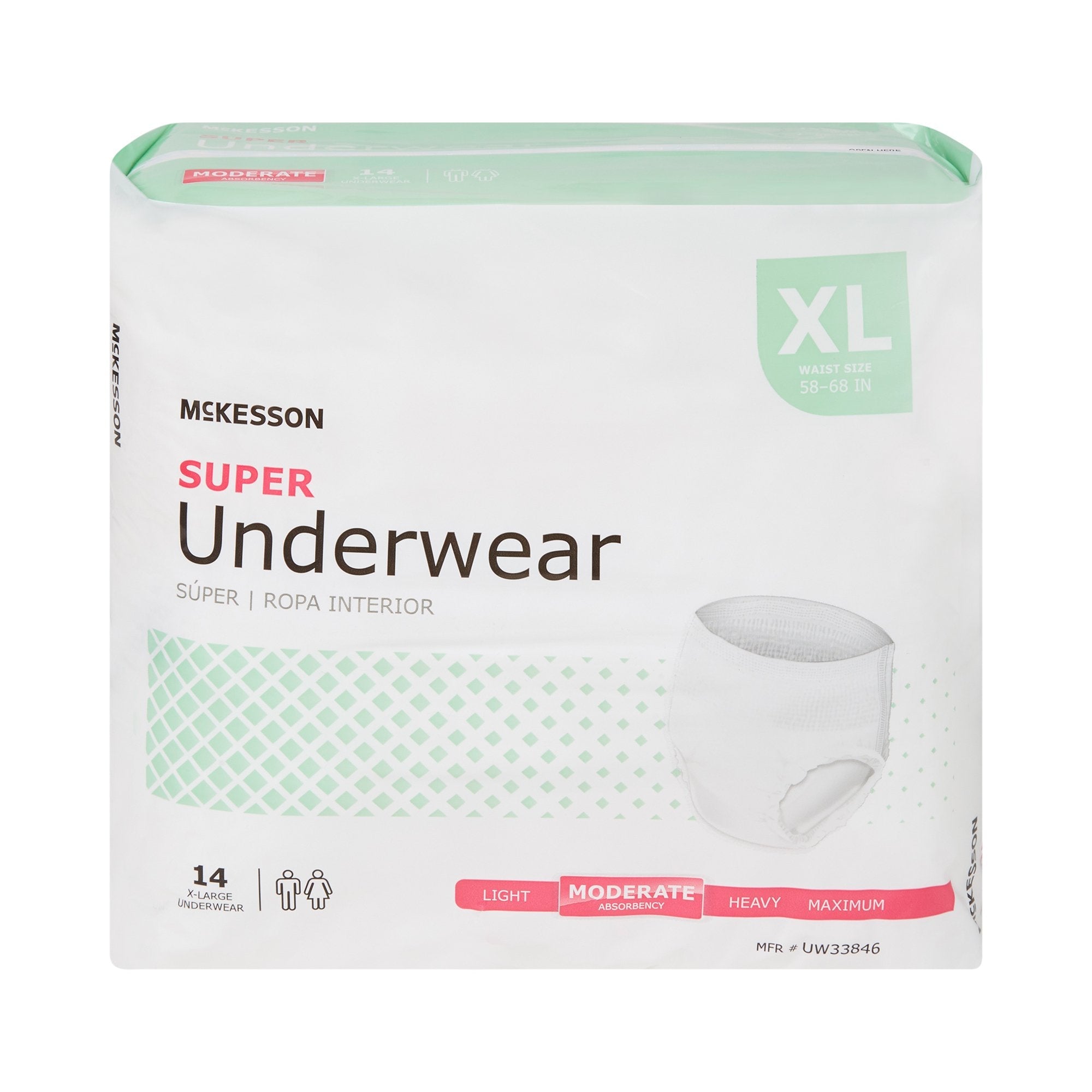 McKesson Super Moderate Absorbent Underwear, Extra Large (14 Units)