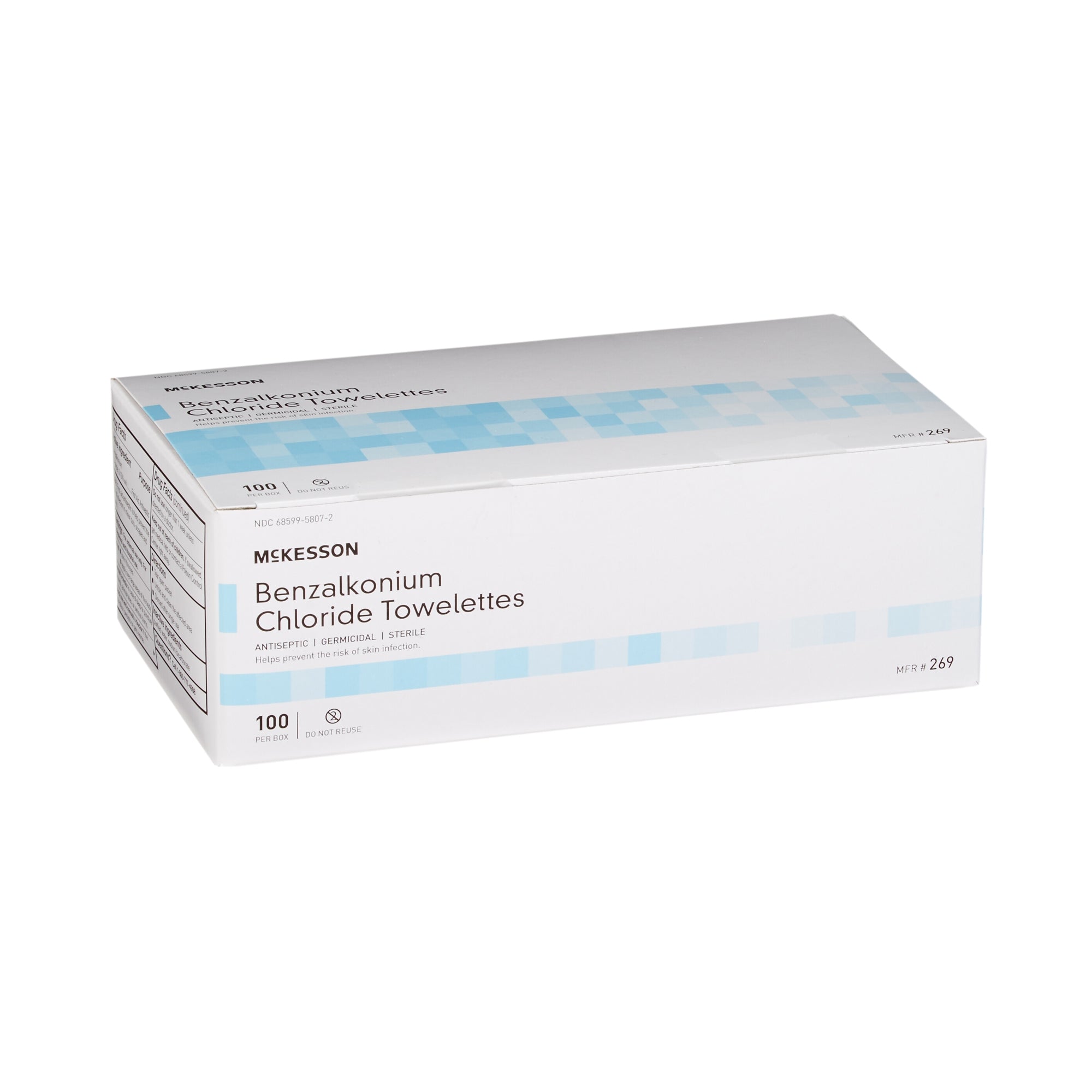 McKesson Sanitizing Skin Wipes - Antiseptic Towelettes, 100ct Pack