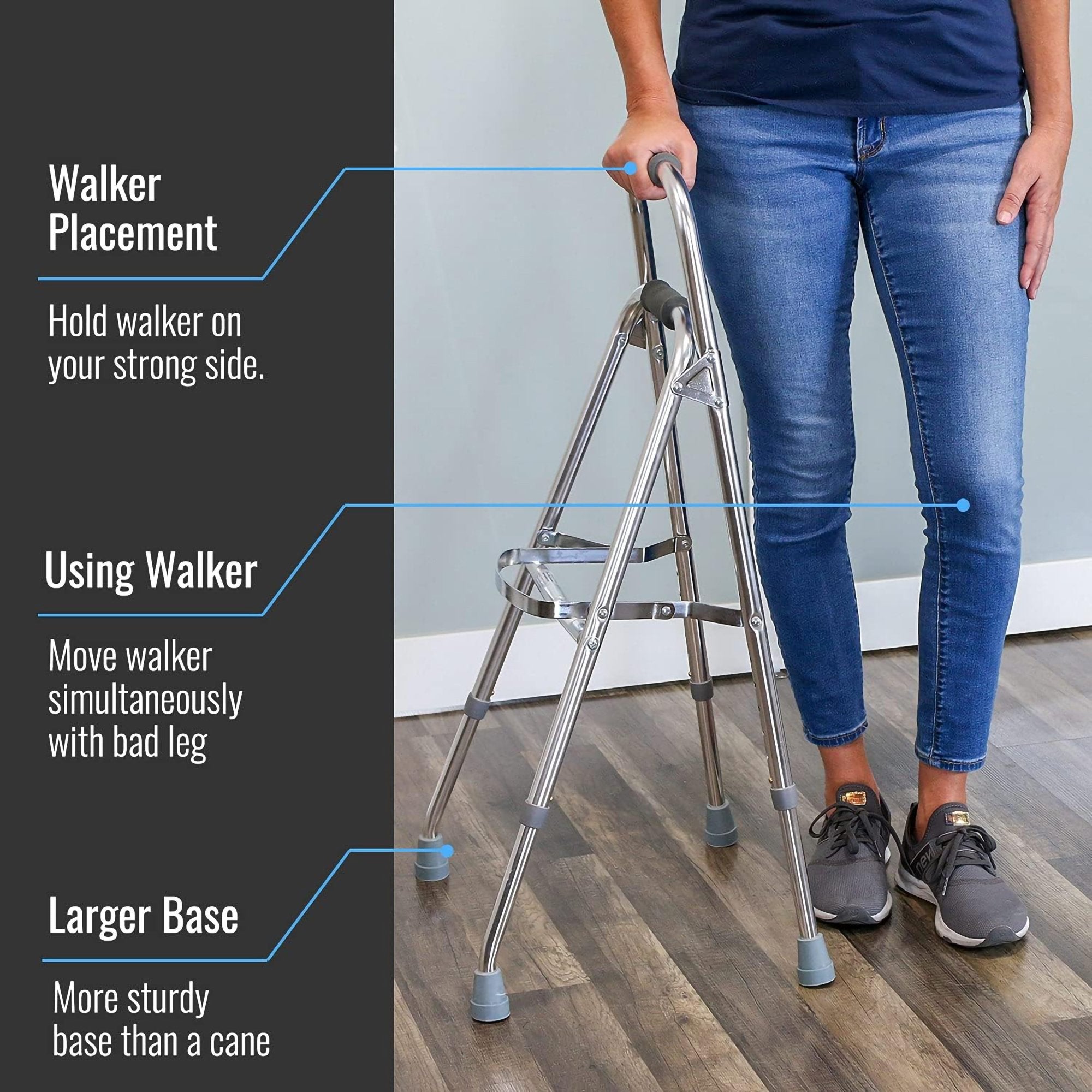 DMI® Folding Walker, Silver (1 Unit)