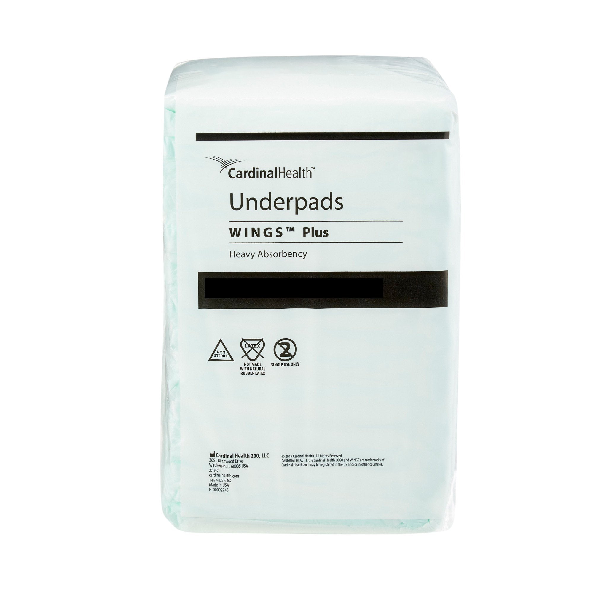 Wings Plus Underpads, Disposable, Heavy Absorbency, Beige, 36 X 36 Inch (48 Units)