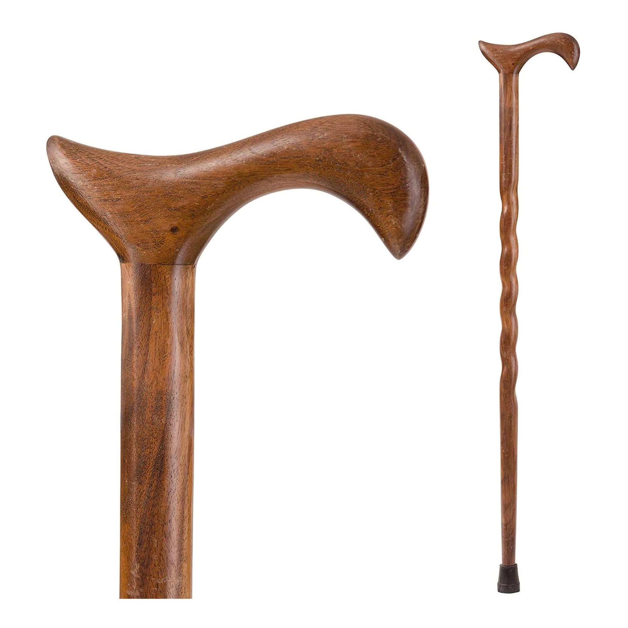 Brazos™ Twisted Walnut Derby Handcrafted Walking Cane, 34-Inch Height (1 Unit)