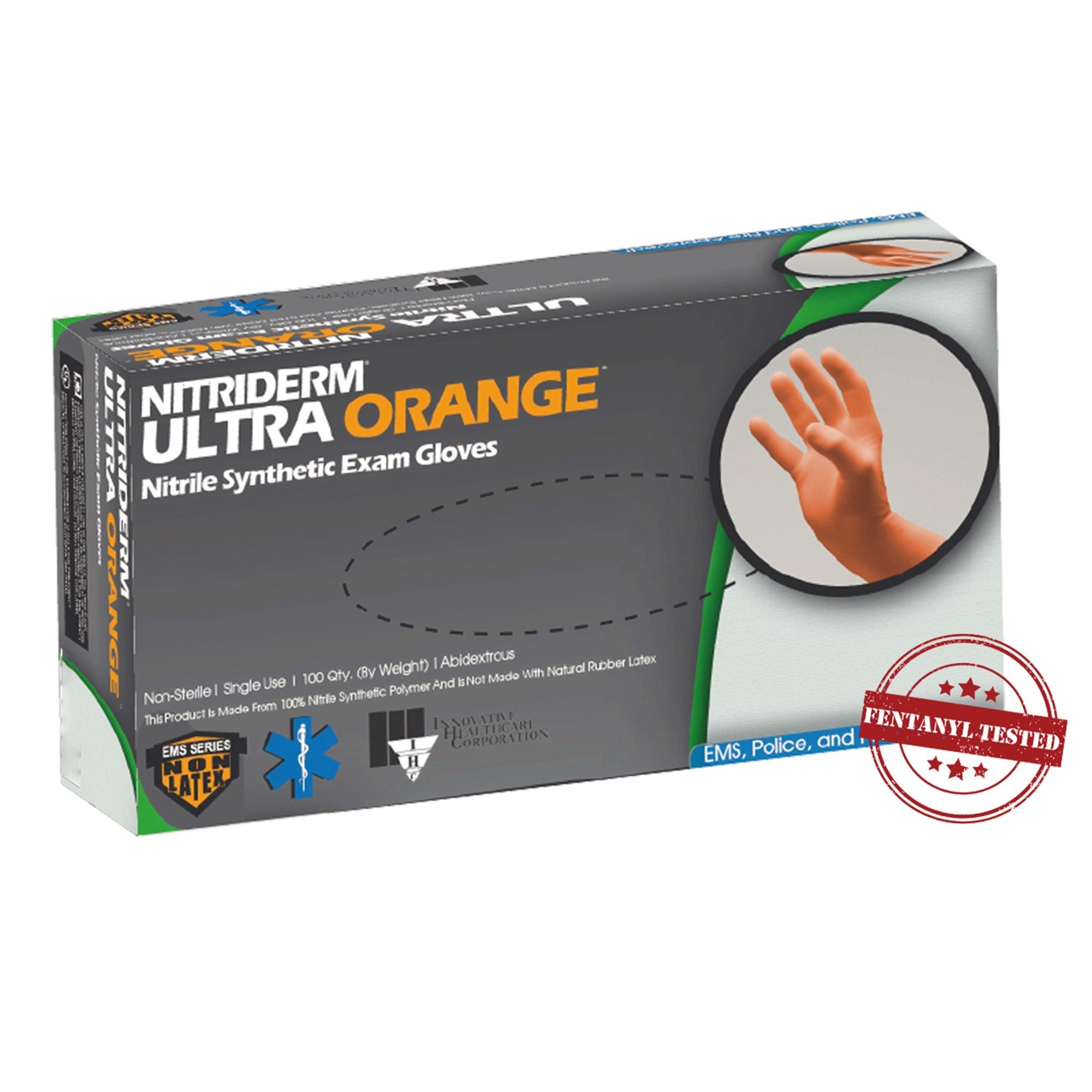 NitriDerm® Ultra Orange™ Exam Glove, Small, Orange (100 Units)