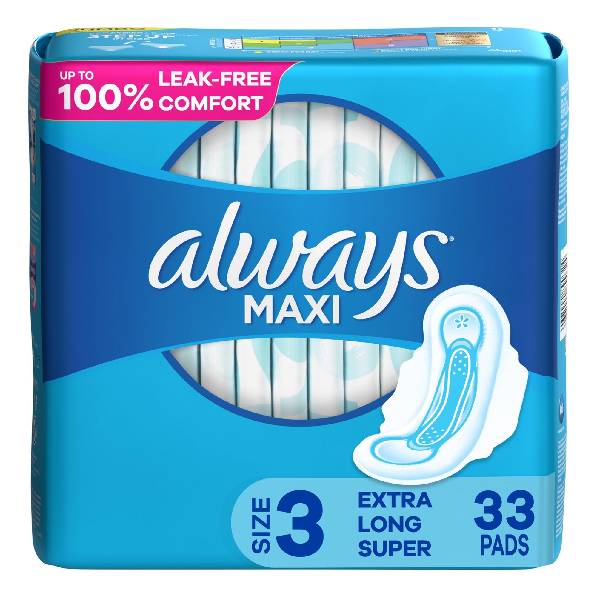 Feminine Pad Always® Maxi With Wings Regular Absorbency (33 Units)