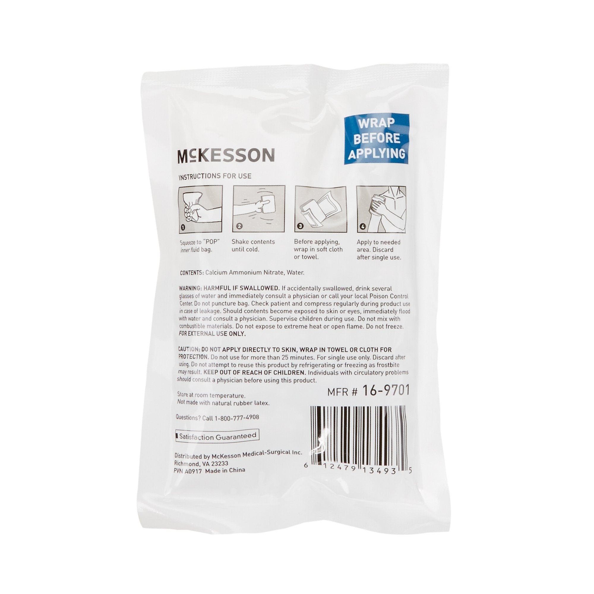 McKesson Instant Cold Packs 4x6" - General Purpose Pain Relief (24-Pack)