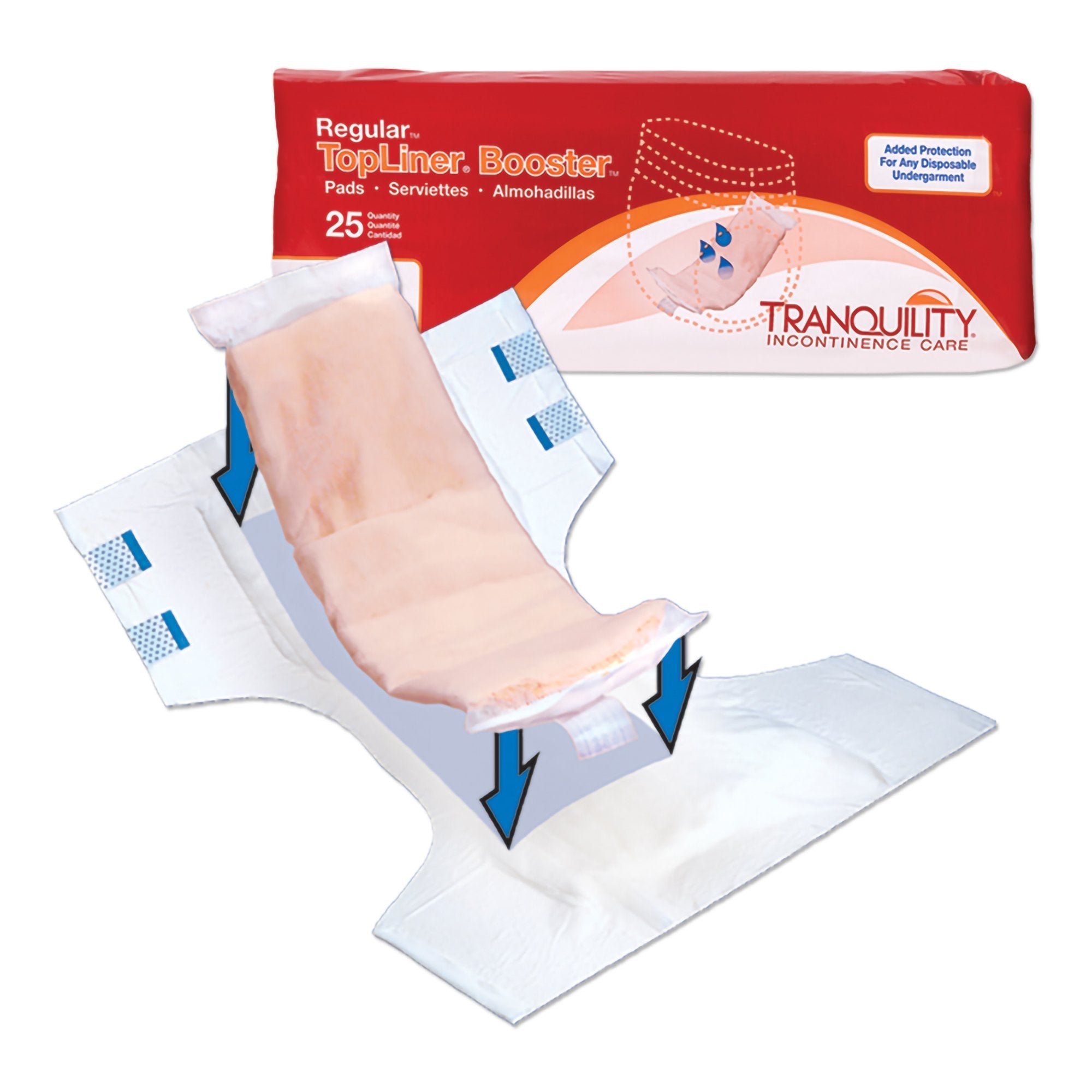 TopLiner™ Booster Pad 4x14" Heavy Absorbency - Incontinence Aid (25 Pack)