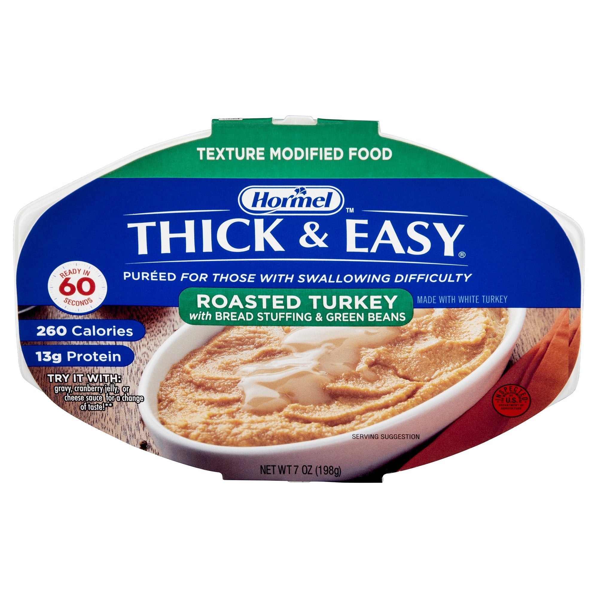 Thick & Easy® Purées: Turkey, Stuffing & Green Beans, 7oz Tray