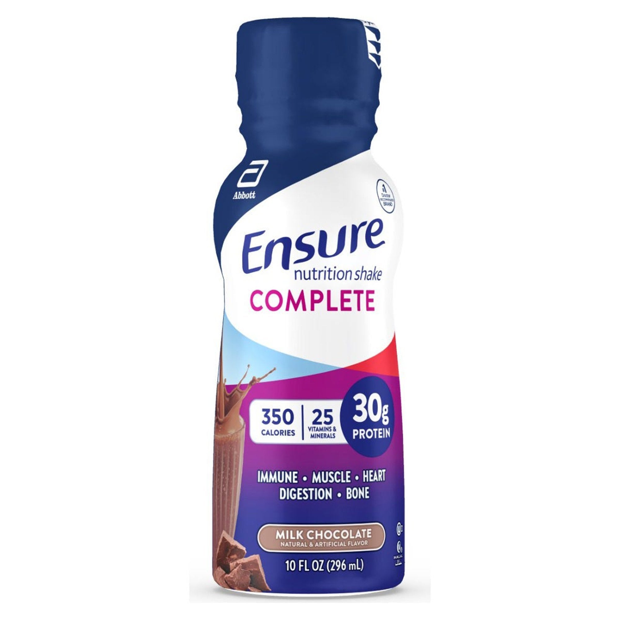 Ensure Complete® Nutrition Shake, Chocolate, 10-ounce bottle (16 Units)