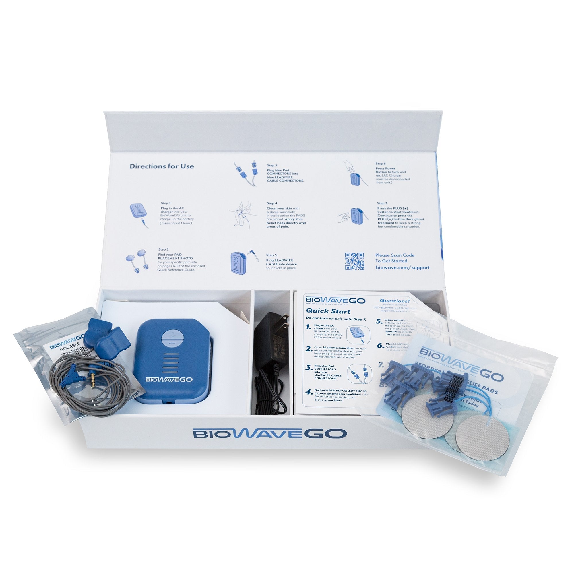 BioWaveGO Pain Relief Device for Back, Hip, Shoulder - Nerve Stimulator (4 Units)