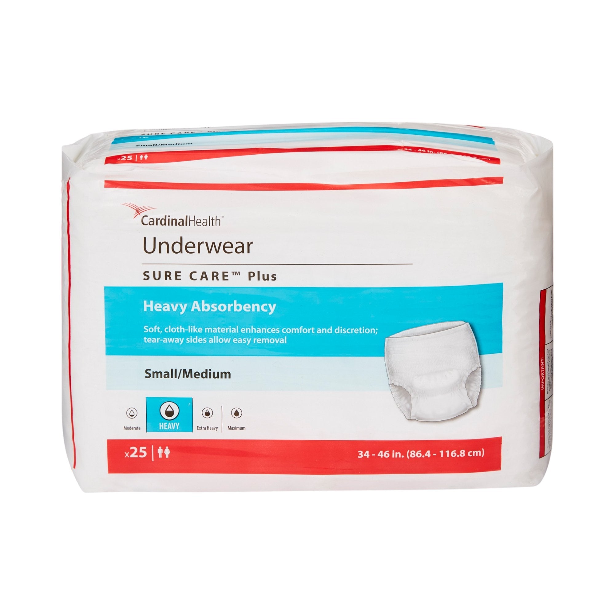 Sure Care™ Plus Medium Heavy Absorbent Underwear - Discreet Comfort (100 Units)