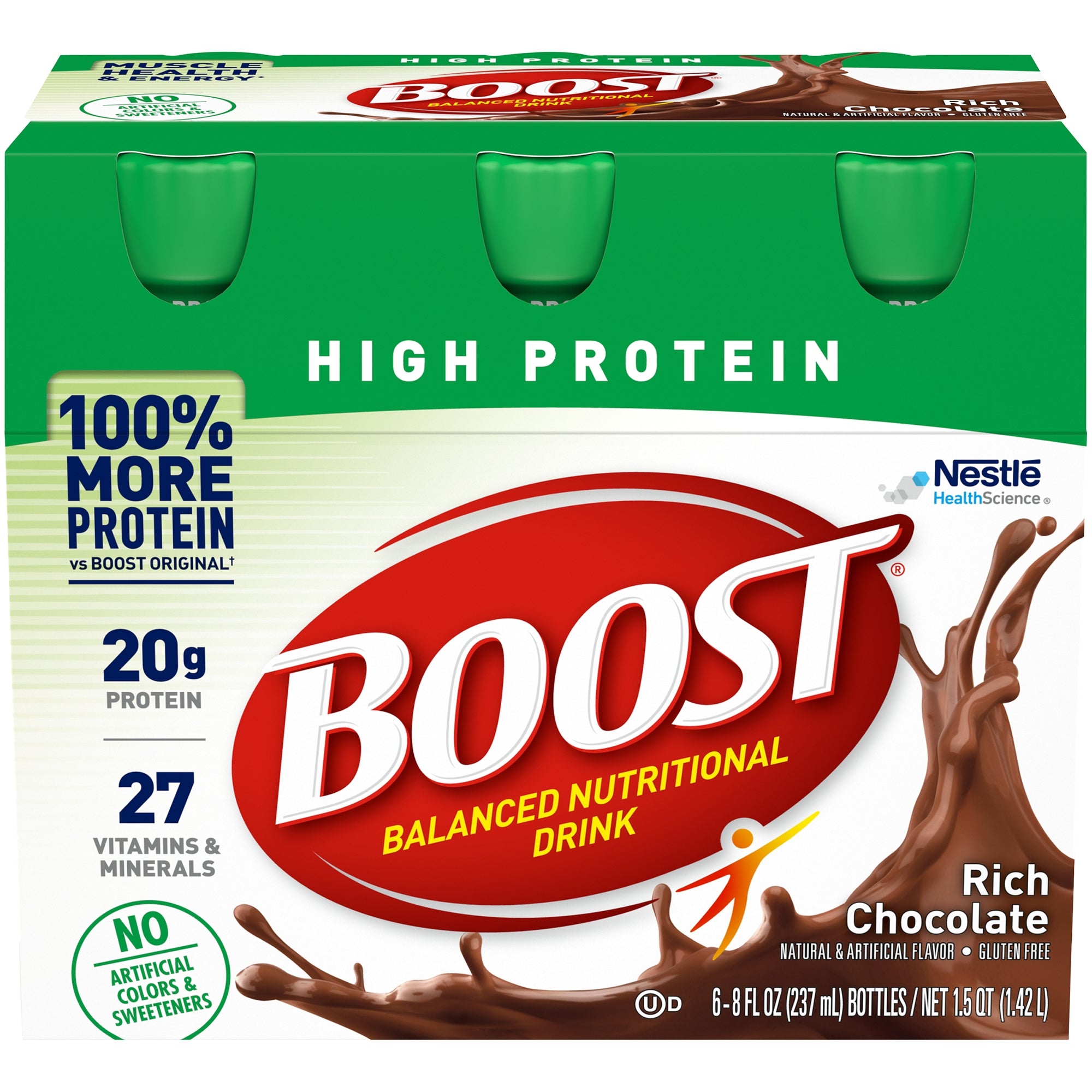 Boost High Protein Rich Chocolate Nutritional Drink, 8oz - 6 Pack