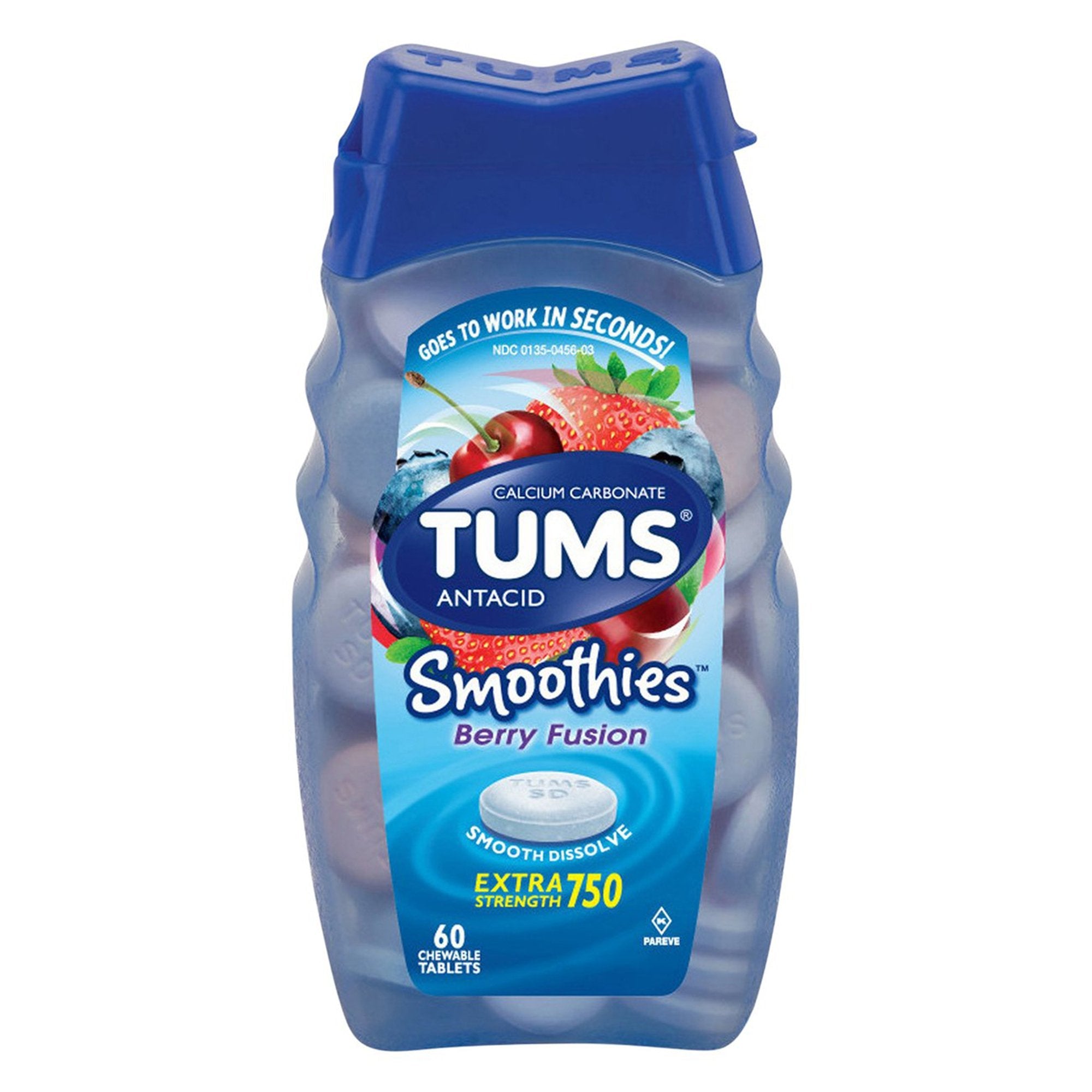 Tums Extra Strength 750 Antacid Smoothies, Assorted Berries (1 Unit)