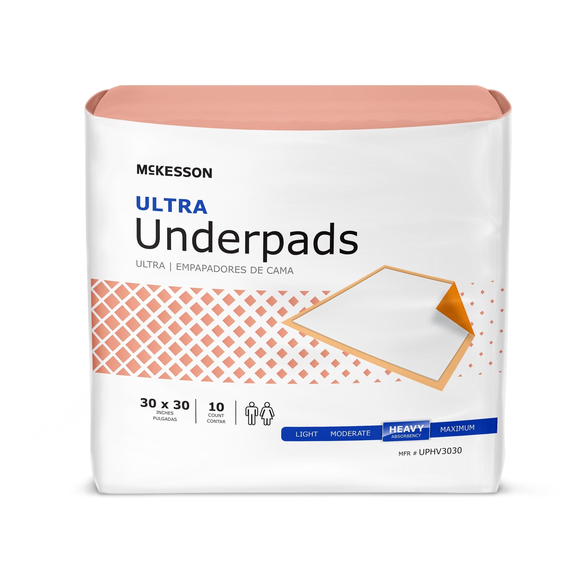 McKesson Ultra Heavy Absorbency Underpads, 30x30" - 10 Pack for Incontinence Care