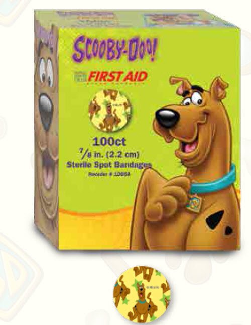 American® White Cross Stat Strip® Scooby-Doo Adhesive Spot Bandage, 7/8-Inch Diameter (100 Units)