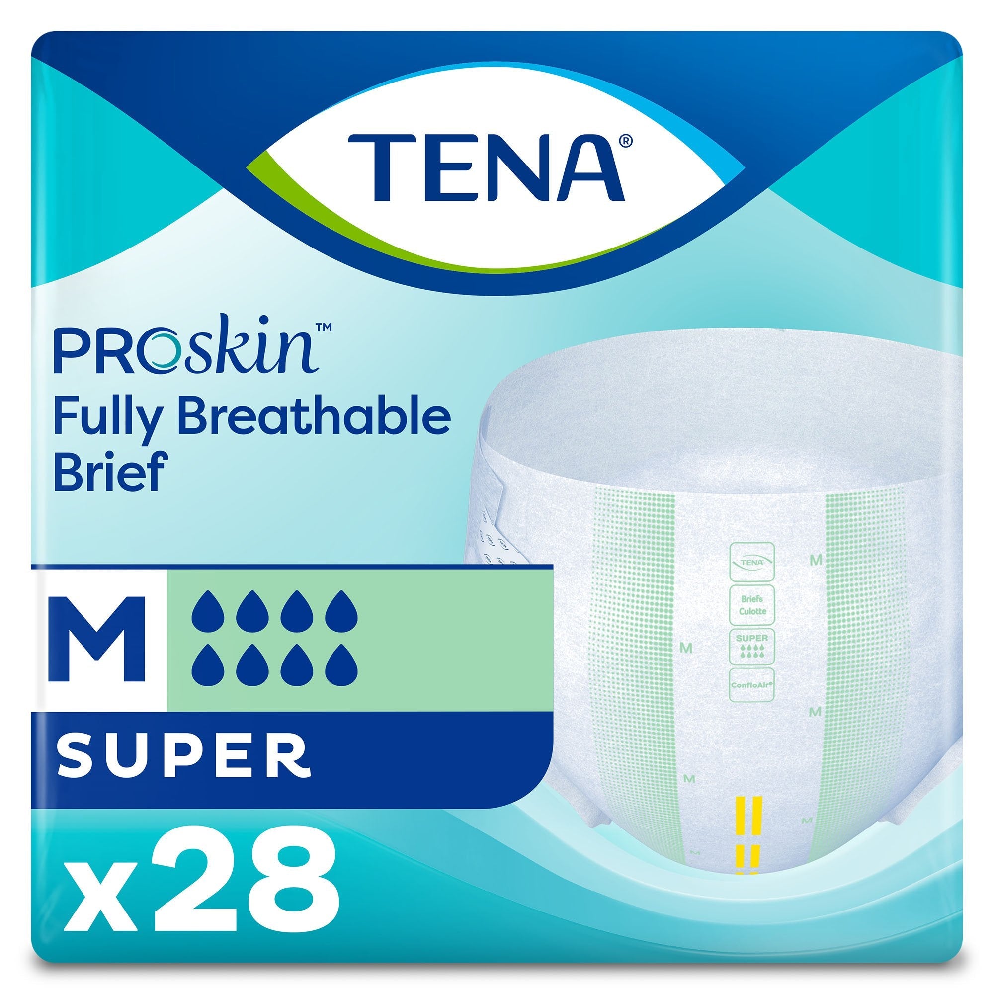 TENA ProSkin Super Medium Adult Incontinence Briefs, 28-Pack Heavy Absorbency