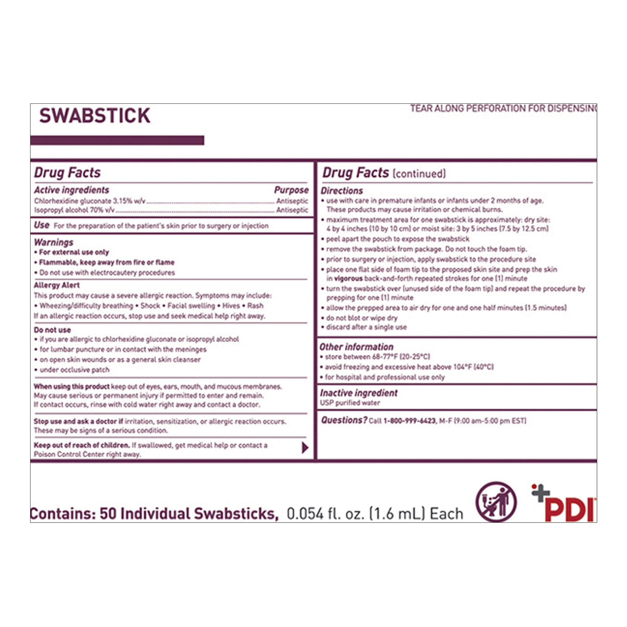 Prevantics® Swabsticks (50 Units)