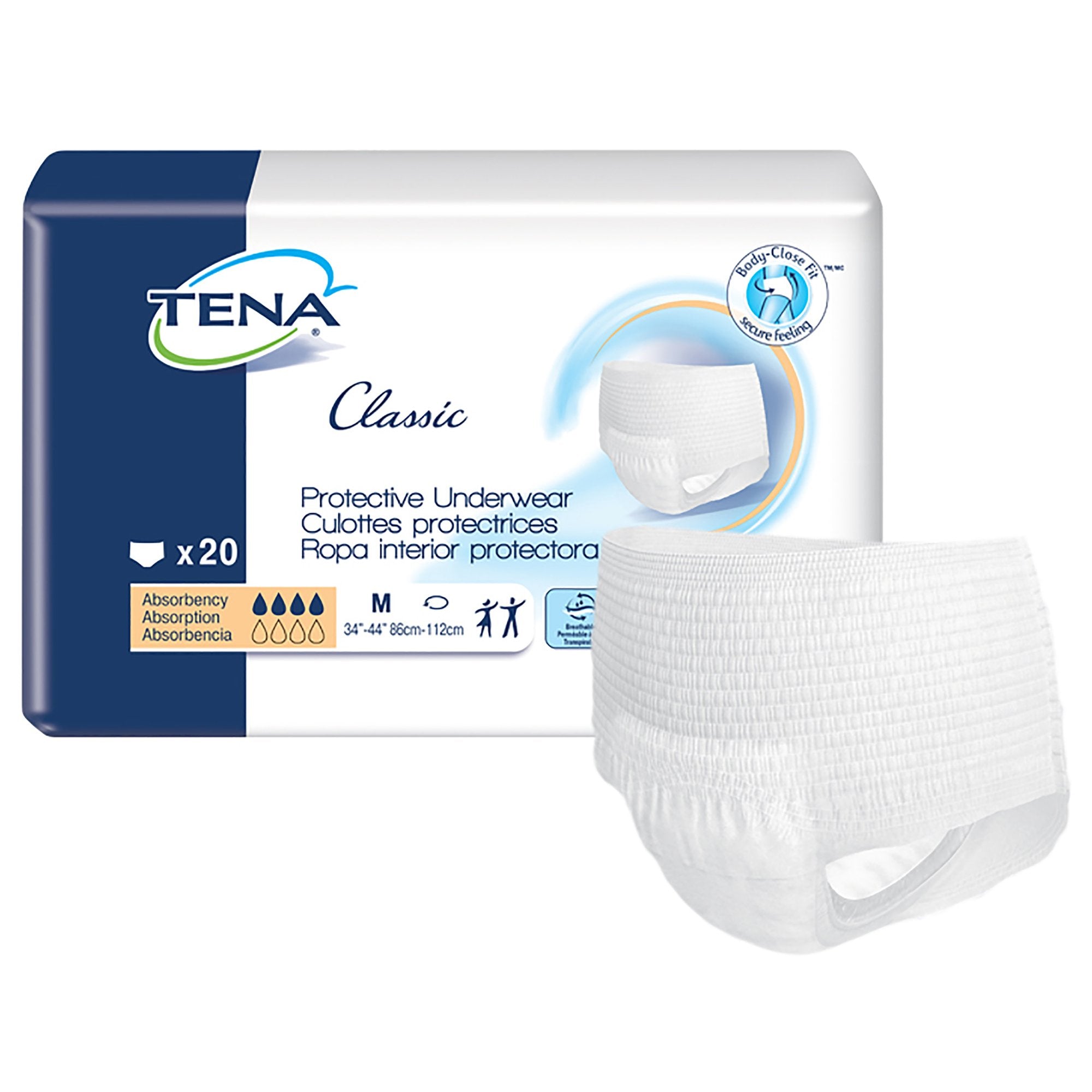 Tena® Classic Absorbent Underwear, Medium (20 Units)