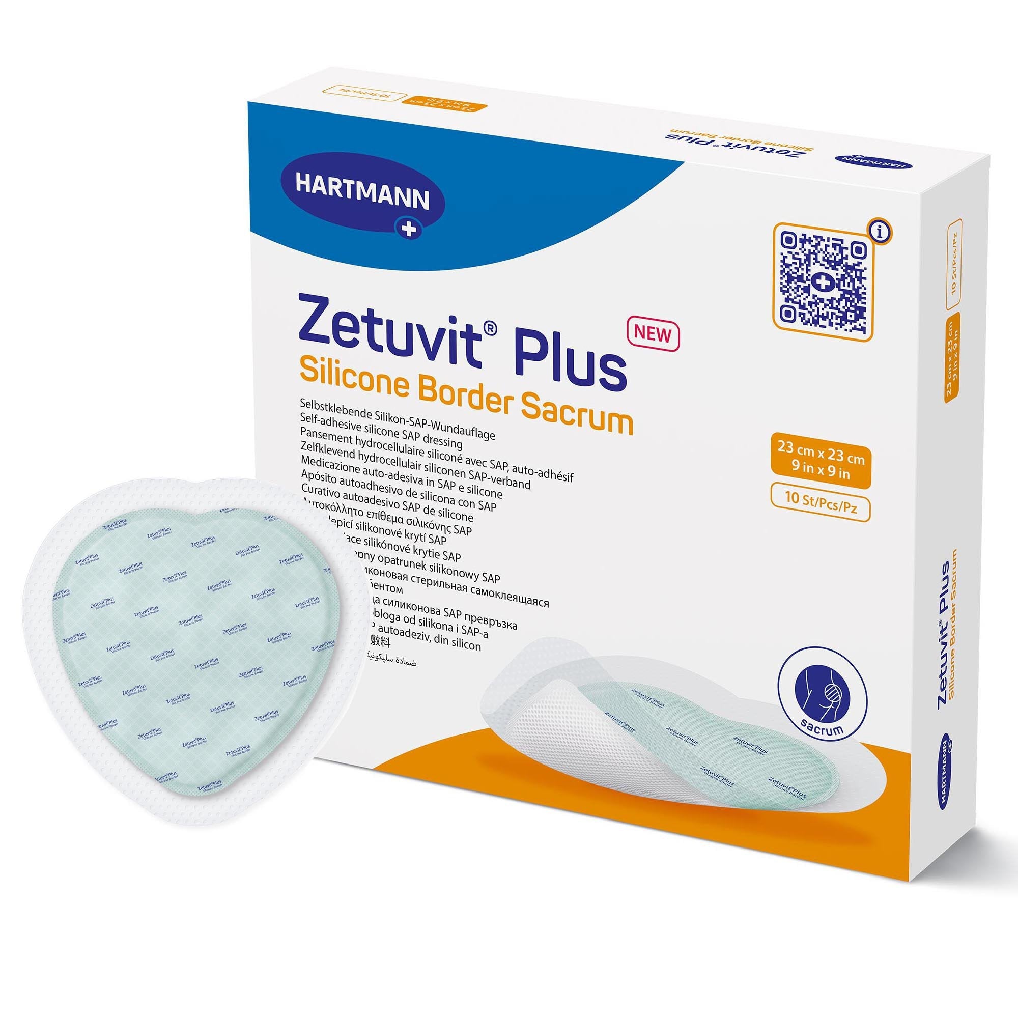 Super Absorbent Dressing Zetuvit® Plus Silicone Border Silicone Adhesive 9 X 9 Inch Sacral (1 Unit)