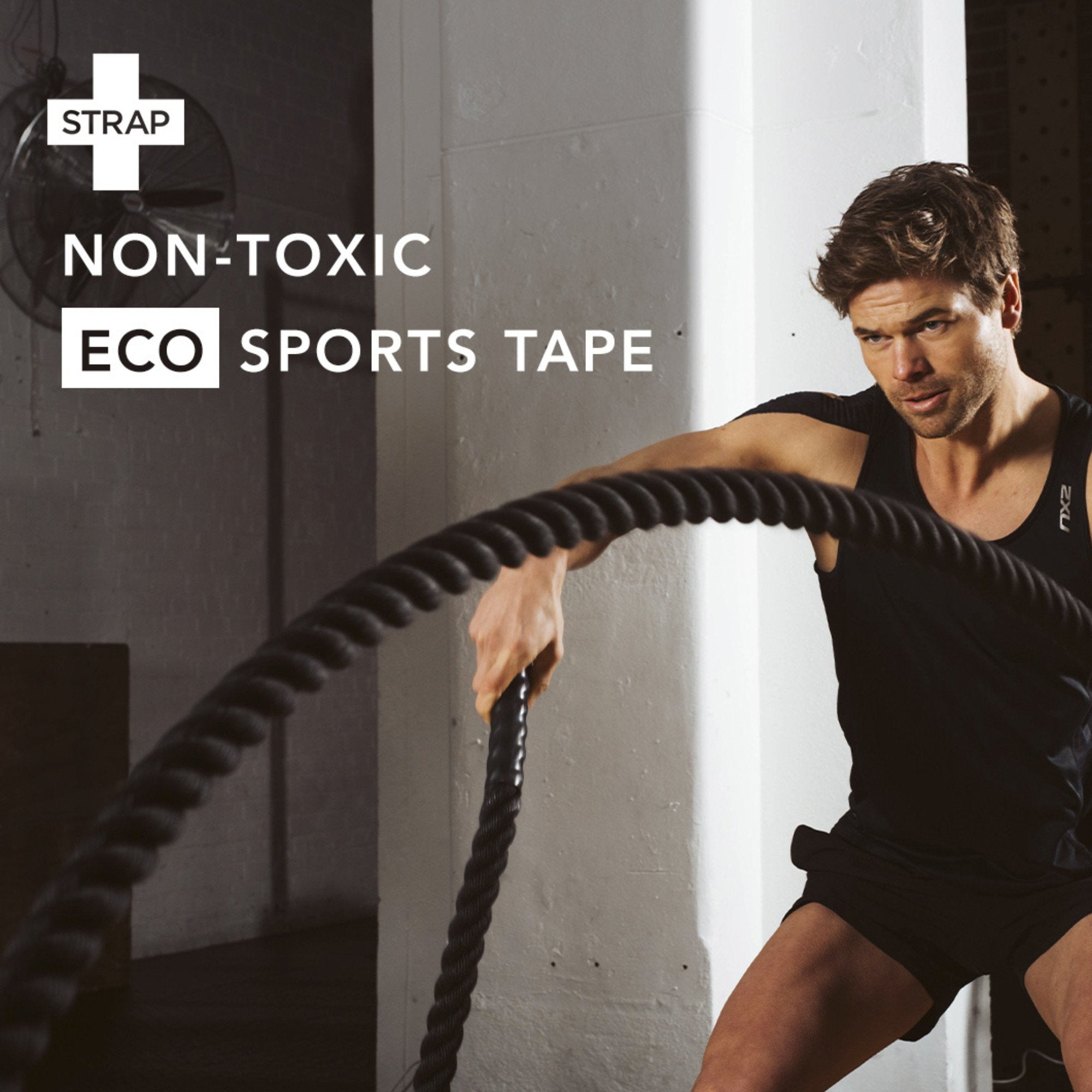 Strap™ Bamboo Fiber Athletic Tape, 1.97 Inch x 5-1/2 Yard, Black (1 Unit)