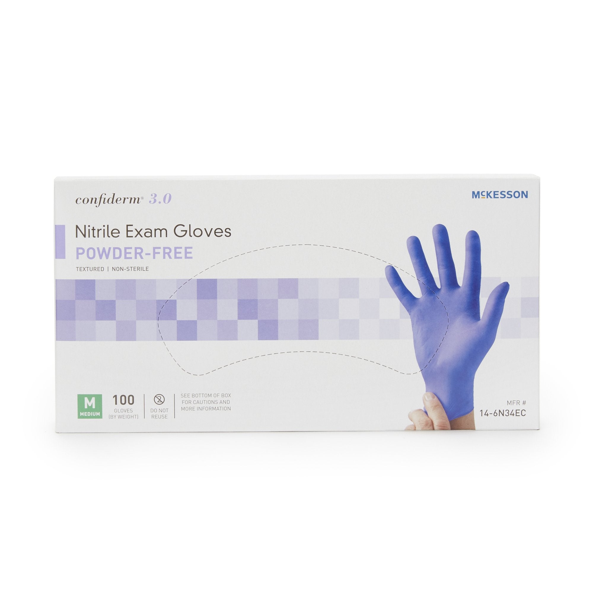 McKesson Confiderm® 3.0 Nitrile Gloves, Medium - Blue, 100ct