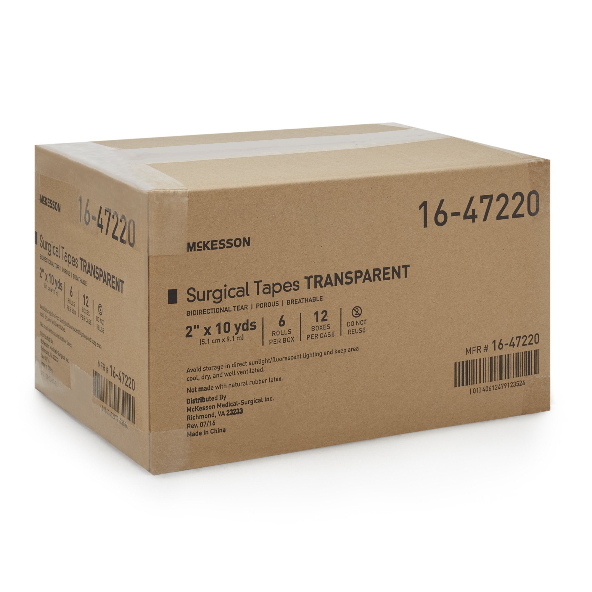 McKesson Plastic Medical Tape, 2 Inch x 10 Yard, Transparent (6 Units)