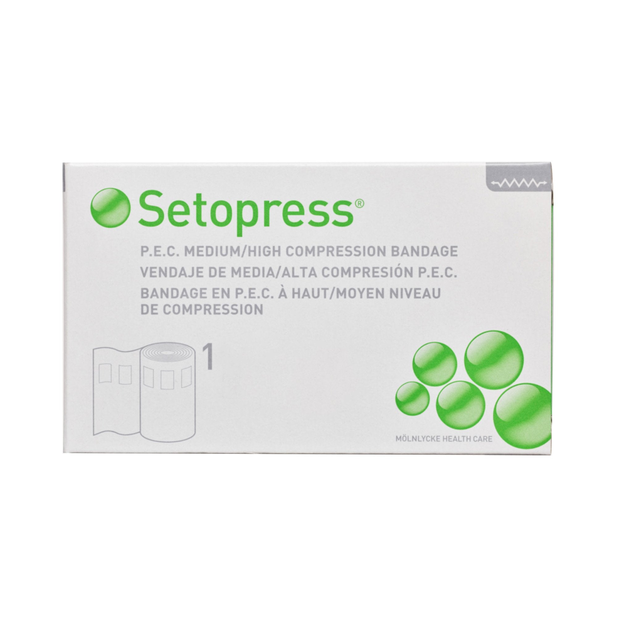 Setopress® Safety Pin Closure Compression Bandage, 4 Inch x 4 Yard (12 Units)