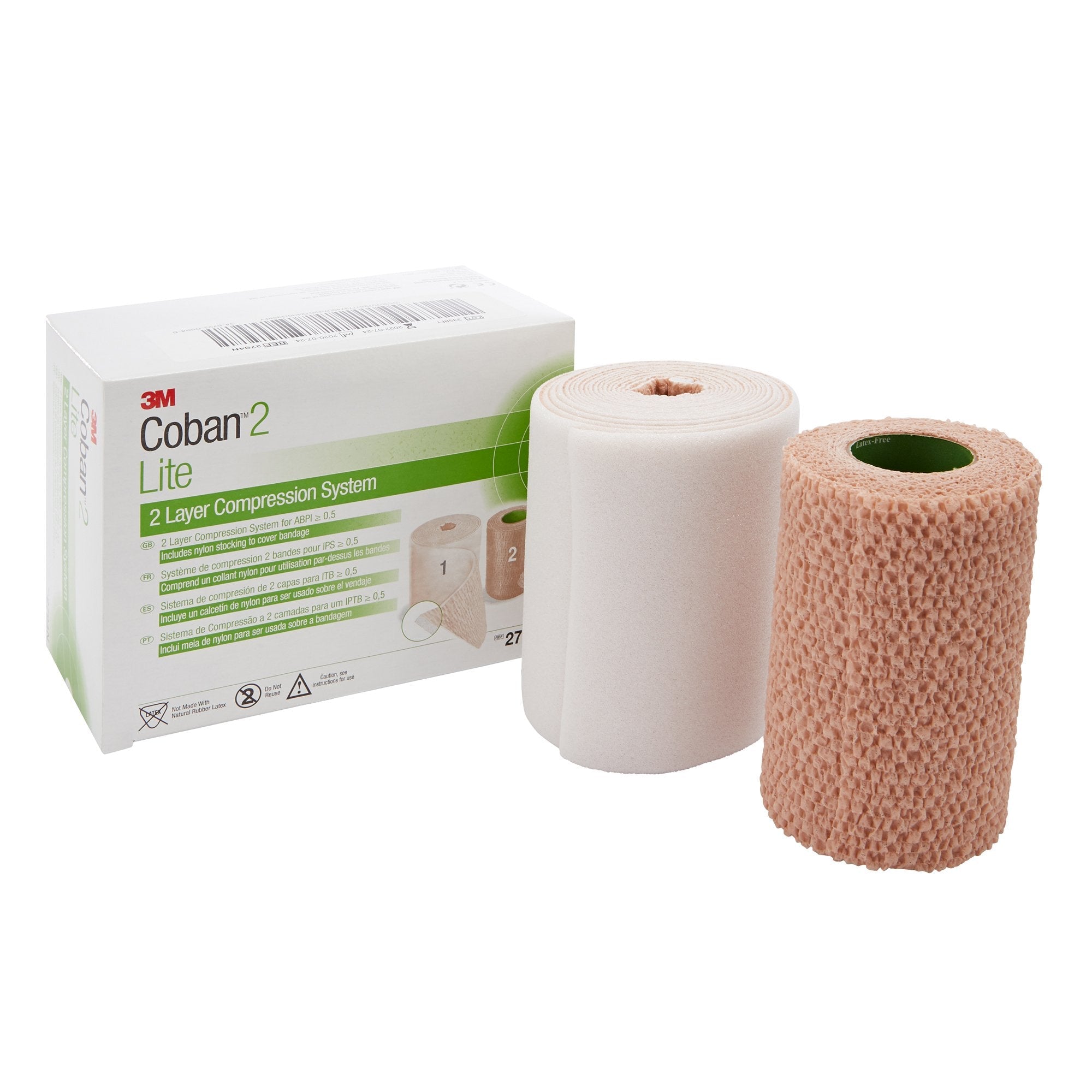 3M™ Coban™2 Lite Self-adherent / Pull On Closure 2 Layer Compression Bandage System (1 Unit)