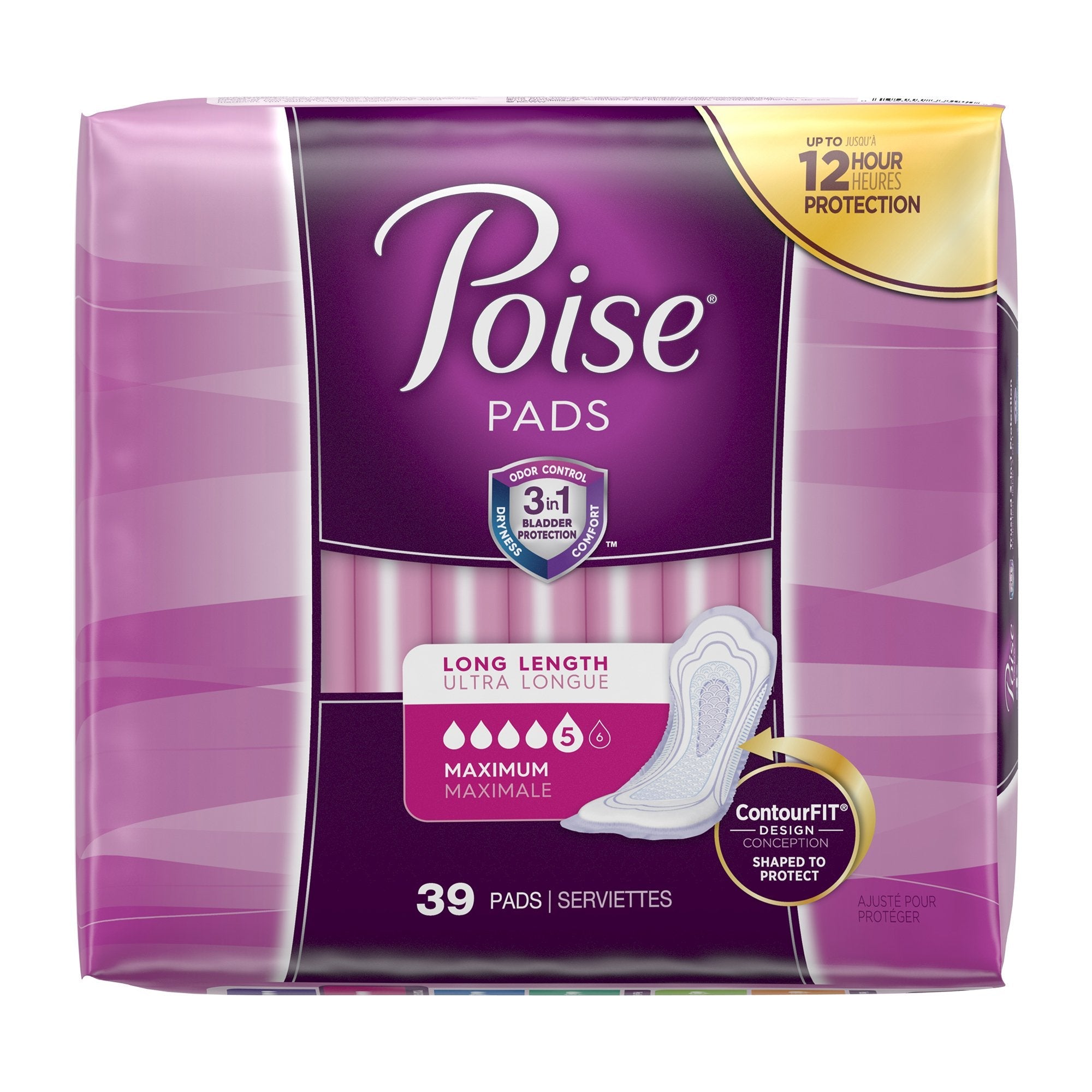 Poise® Maximum Bladder Control Pad, 14.6 Inch Length (39 Units)