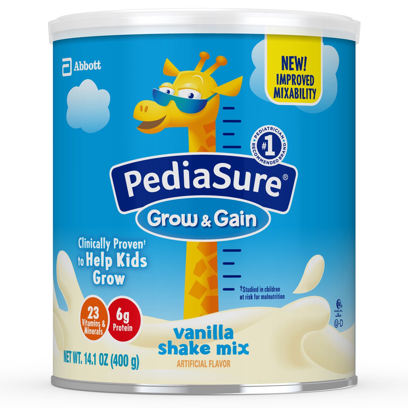 PediaSure® Grow & Gain Shake Mix Vanilla Pediatric Oral Supplement, 14.1 oz. Can (6 Units)