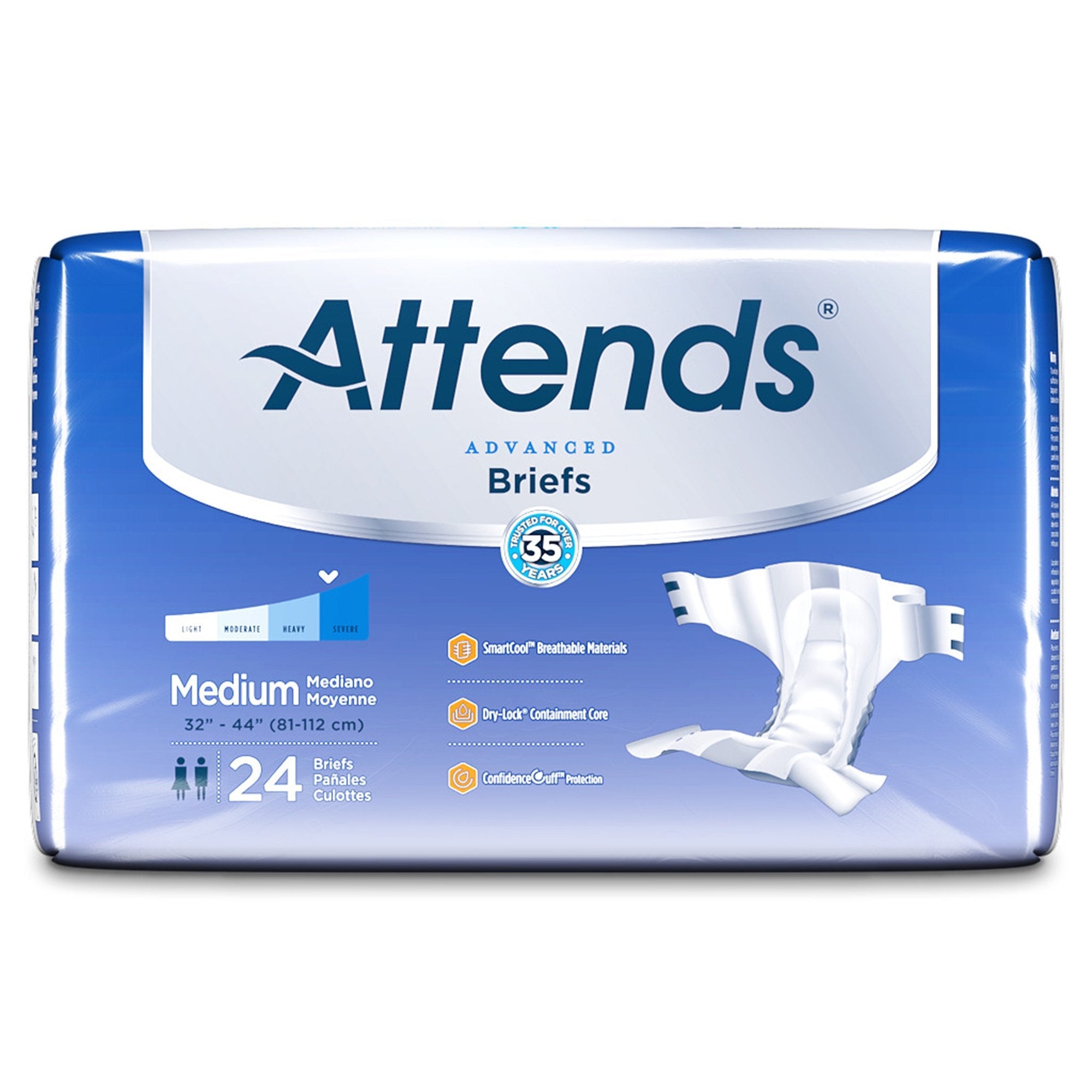 Attends® Advanced Medium Briefs - Unisex Incontinence Care (96-Pack)